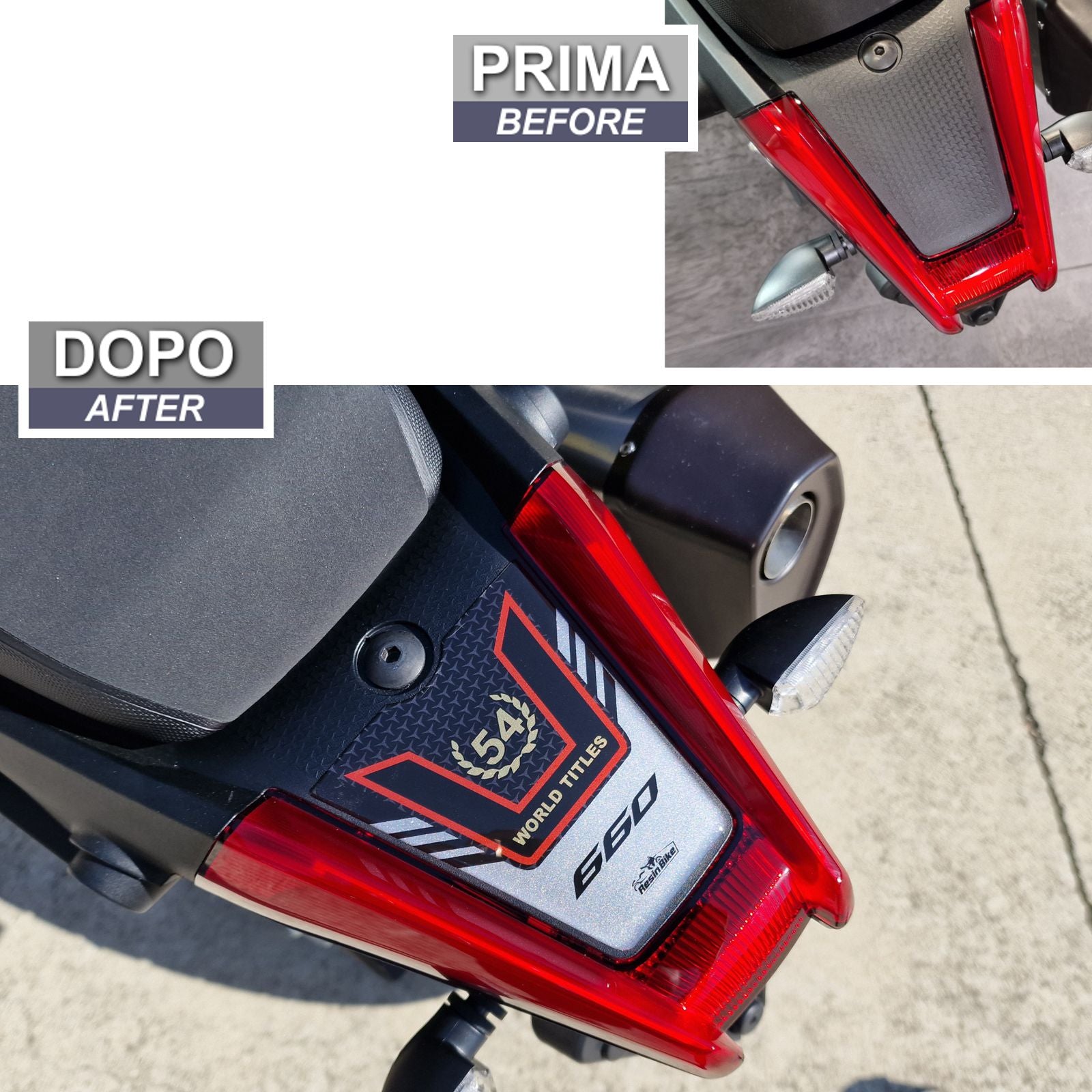Resin Bike 3D Motorcycle Stickers - Tail Section | Aprilia Tuareg 660 2022>2025 -   Pyramid Motorcycle Accessories