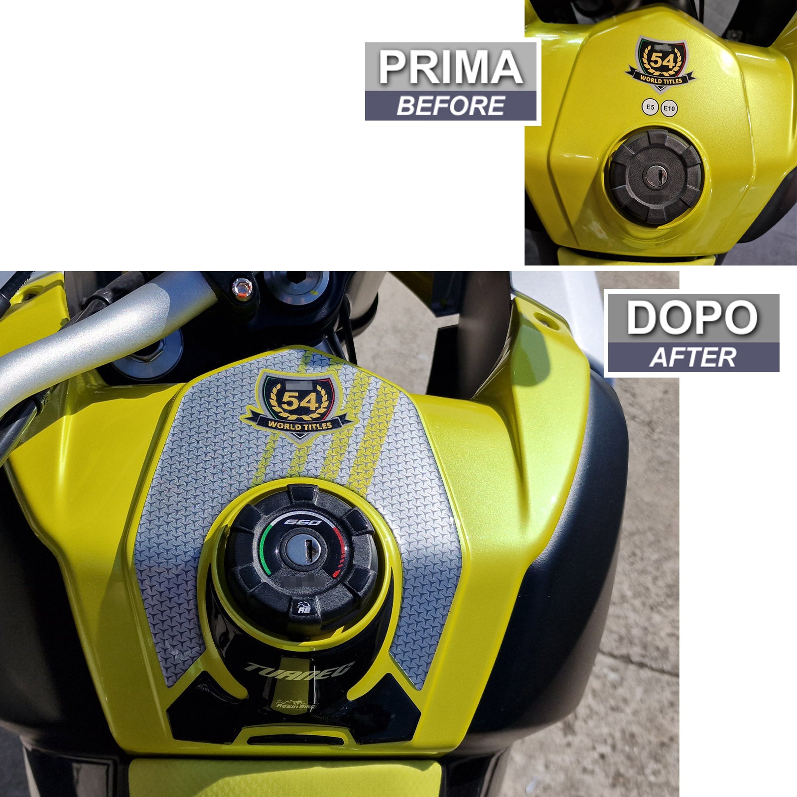 Resin Bike 3D Motorcycle Stickers - Tank Pad | Aprilia Tuareg 660 2022>2024 -   Pyramid Motorcycle Accessories