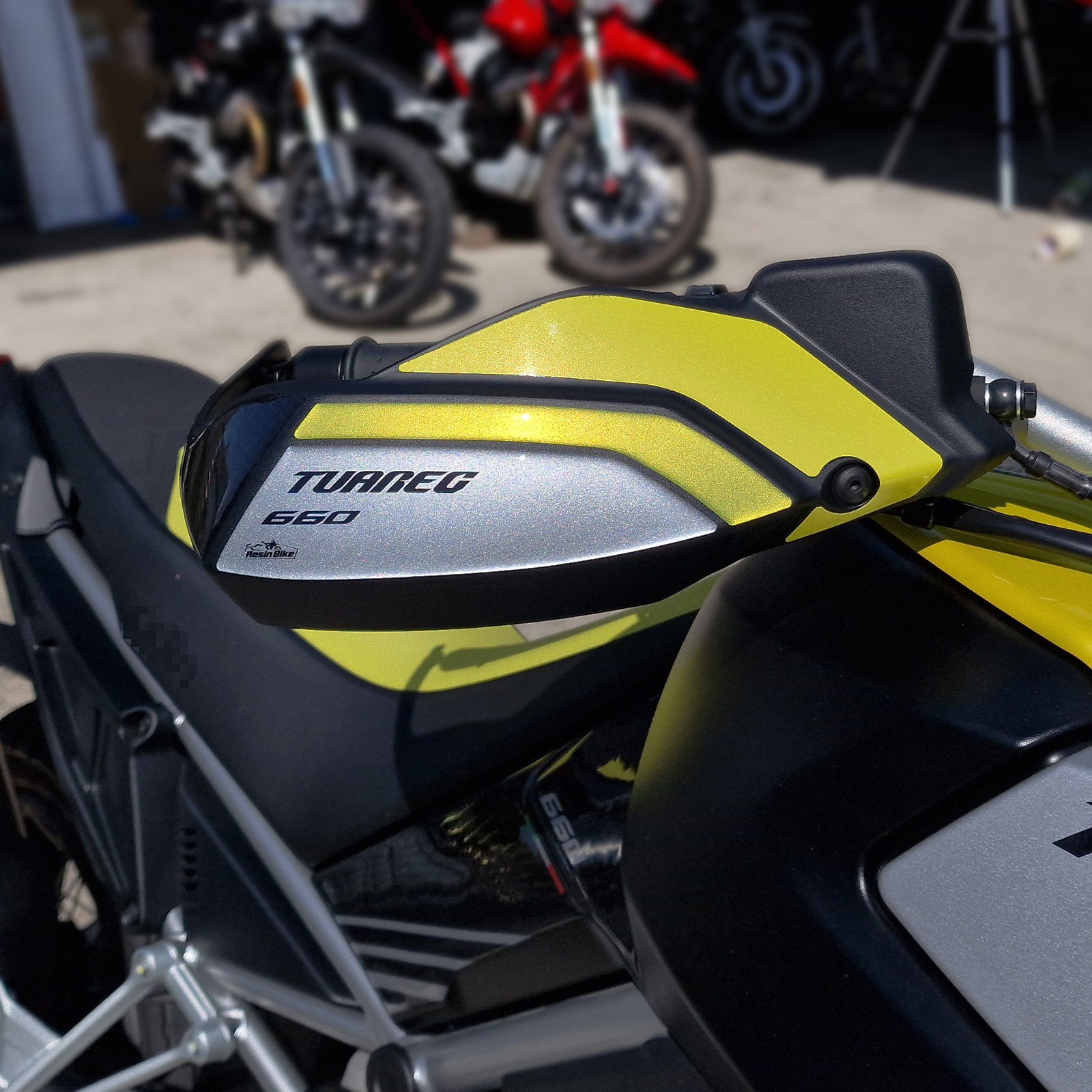 Resin Bike 3D Motorcycle Stickers - Handguards | Aprilia Tuareg 660 2022>2024 -   Pyramid Motorcycle Accessories