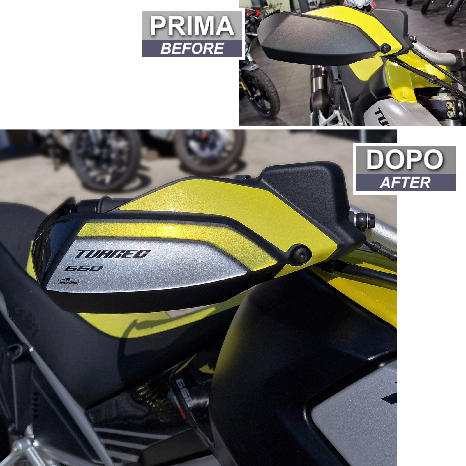 Resin Bike 3D Motorcycle Stickers - Handguards | Aprilia Tuareg 660 2022>2024 -   Pyramid Motorcycle Accessories