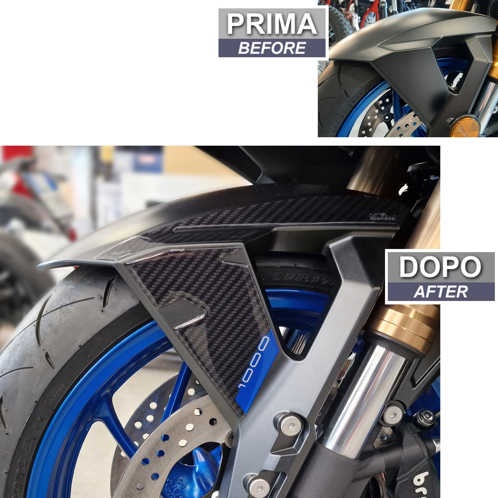 Resin Bike 3D Motorcycle Stickers - Front Fender Sides | Suzuki GSX-S1000 GT/GT+ 2022>2025 -   Pyramid Motorcycle Accessories