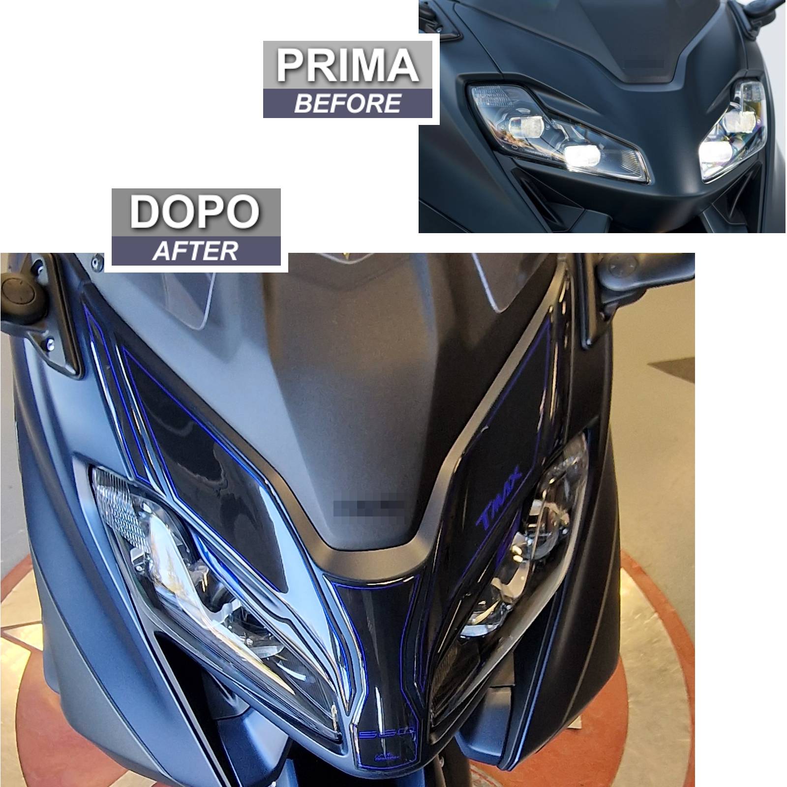Resin Bike 3D Motorcycle Stickers - Frontal Area | Yamaha TMAX 560 2022>2024 RB-1000480800007 -   Pyramid Motorcycle Accessories