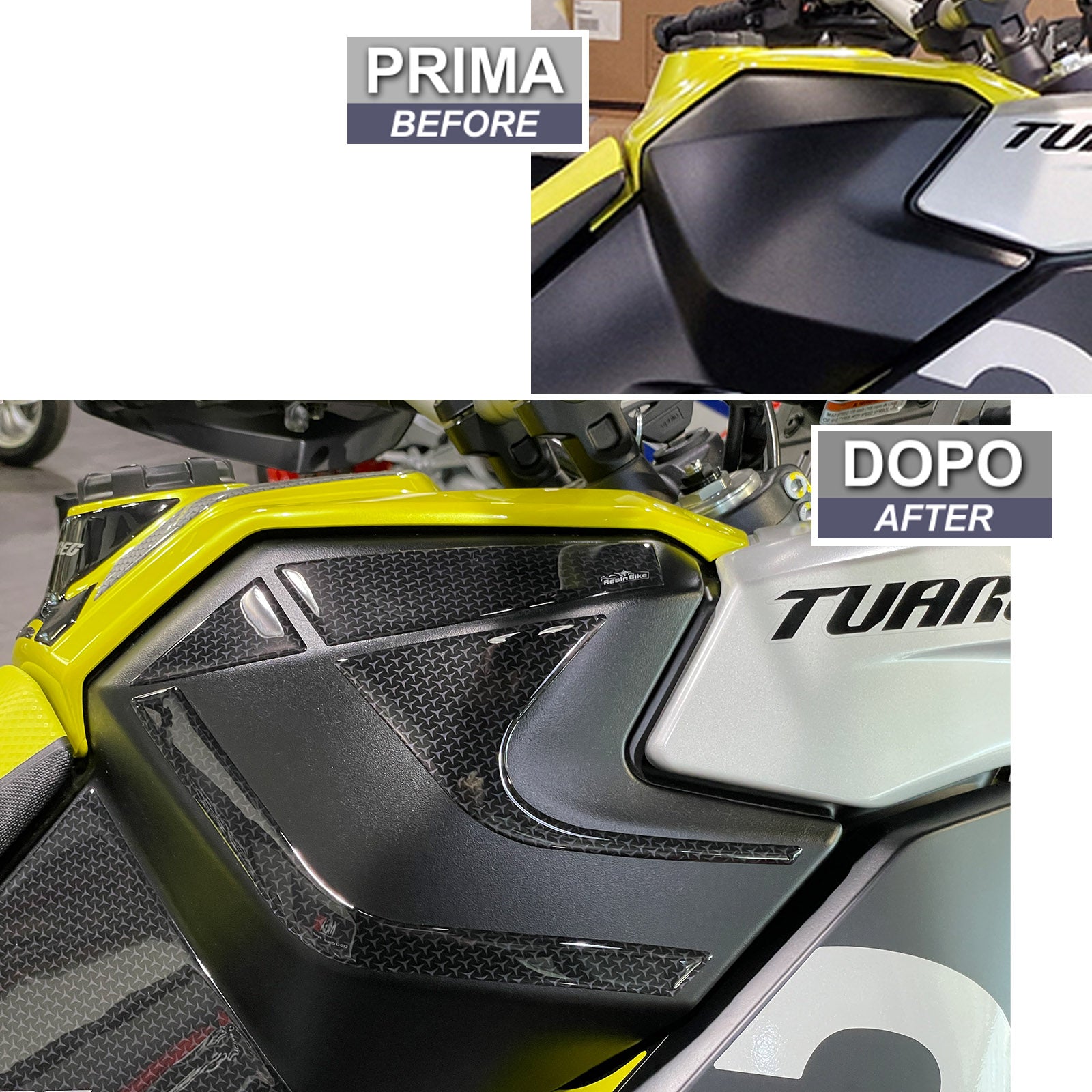 Resin Bike 3D Motorcycle Stickers - Tank Sides | Aprilia Tuareg 660 2022>2026 RB-1000481800006 -   Pyramid Motorcycle Accessories