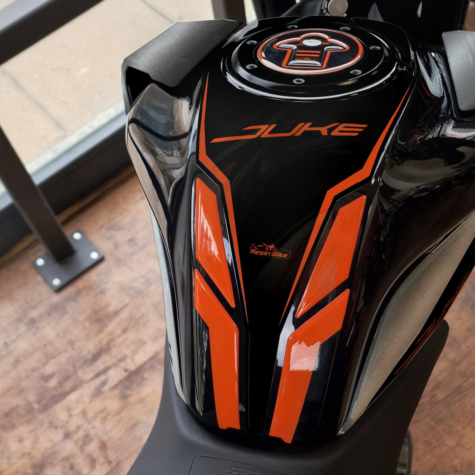 Resin Bike 3D Motorcycle Stickers - Tank Pad | KTM 390 Duke 2021>2023 -   Pyramid Motorcycle Accessories