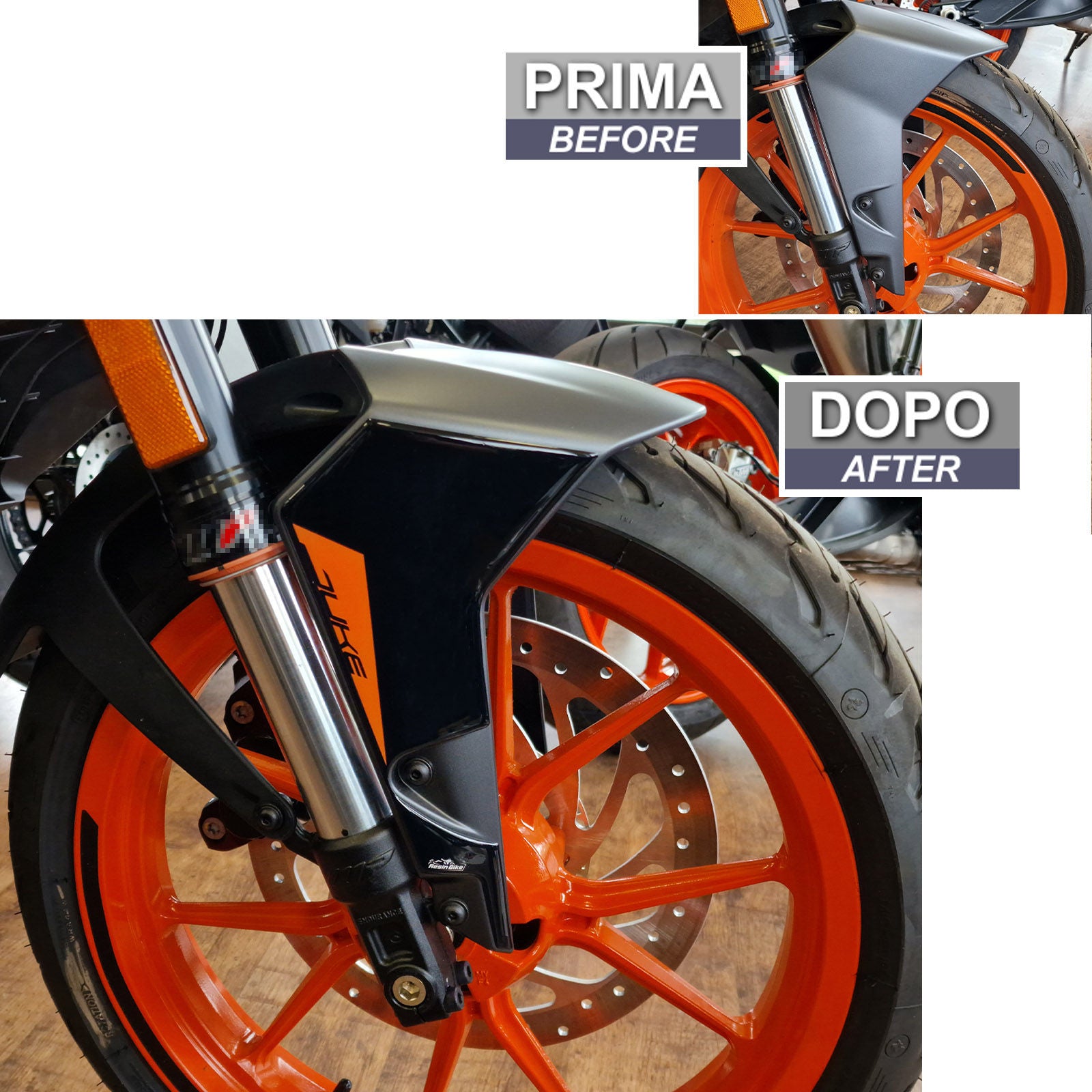 Resin Bike 3D Motorcycle Stickers - Side Panels | KTM 125 Duke 2021>2023 -   Pyramid Motorcycle Accessories