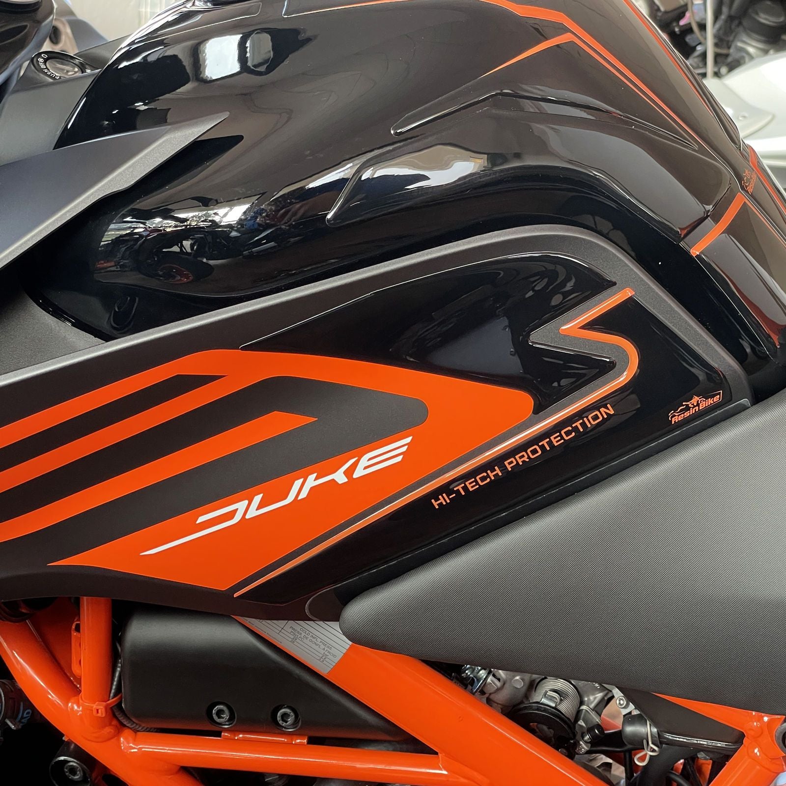 Resin Bike 3D Motorcycle Stickers - Tank Sides | KTM 125 Duke 2021>2023 -   Pyramid Motorcycle Accessories