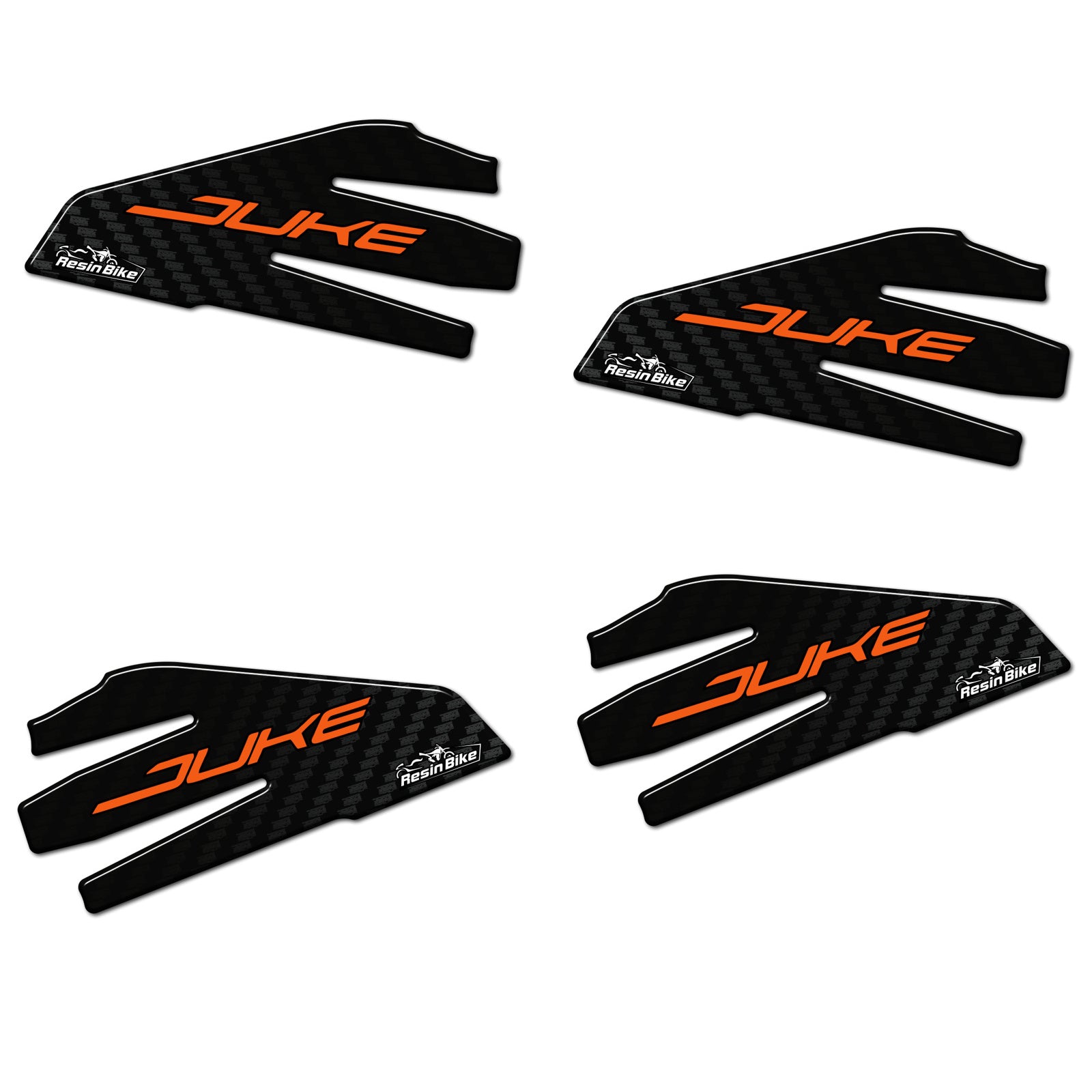 Resin Bike 3D Motorcycle Stickers - Heel Pads | KTM 125/200/250/390 Duke 2018>2023 -   Pyramid Motorcycle Accessories