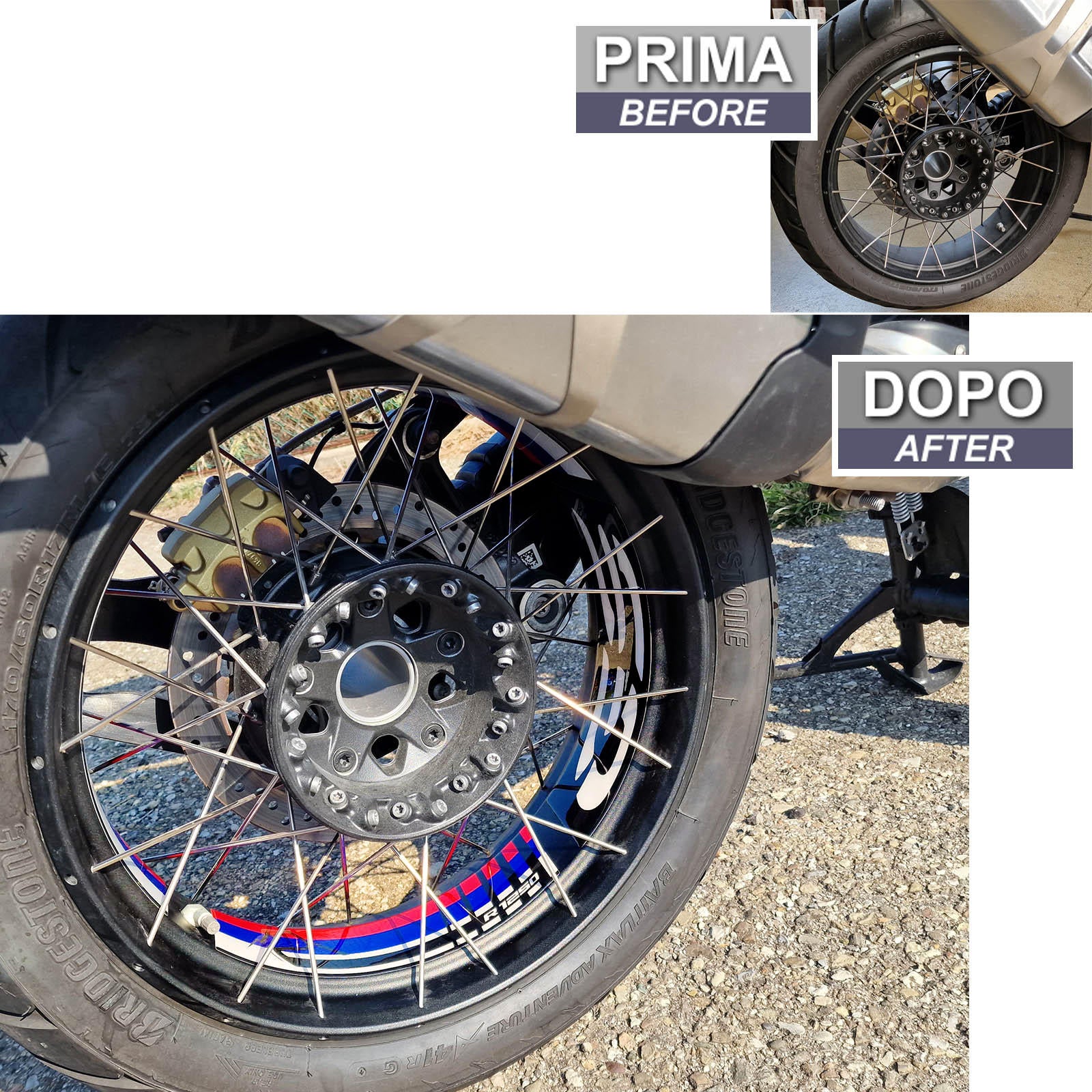 Resin Bike 3D Motorcycle Stickers - Wheels| BMW R 1250 GS Adventure 2021>2024 -   Pyramid Motorcycle Accessories