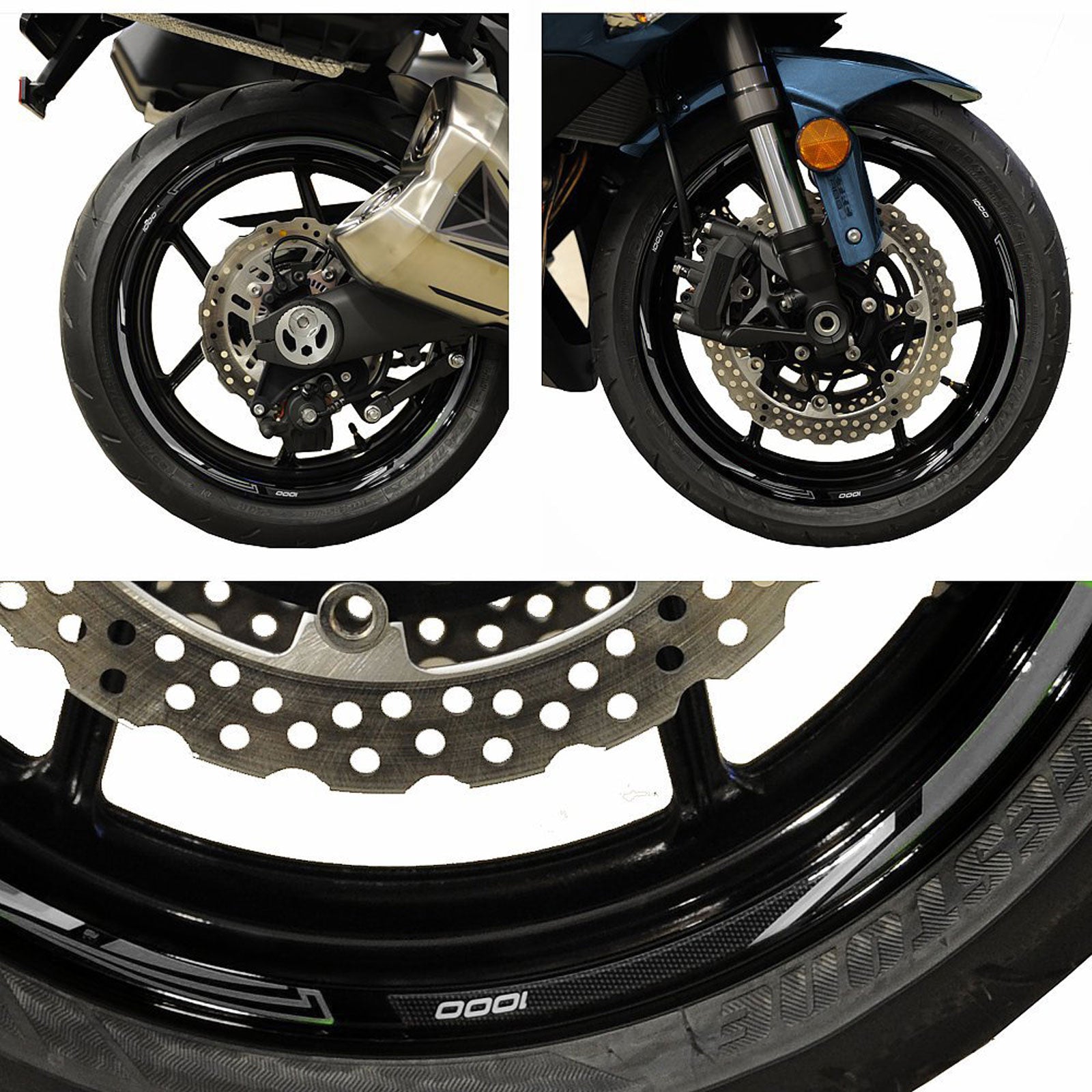 Resin Bike 3D Motorcycle Stickers - Wheels| Kawasaki Z 1000 SX 2017>2020RB-B61398W7 -   Pyramid Motorcycle Accessories