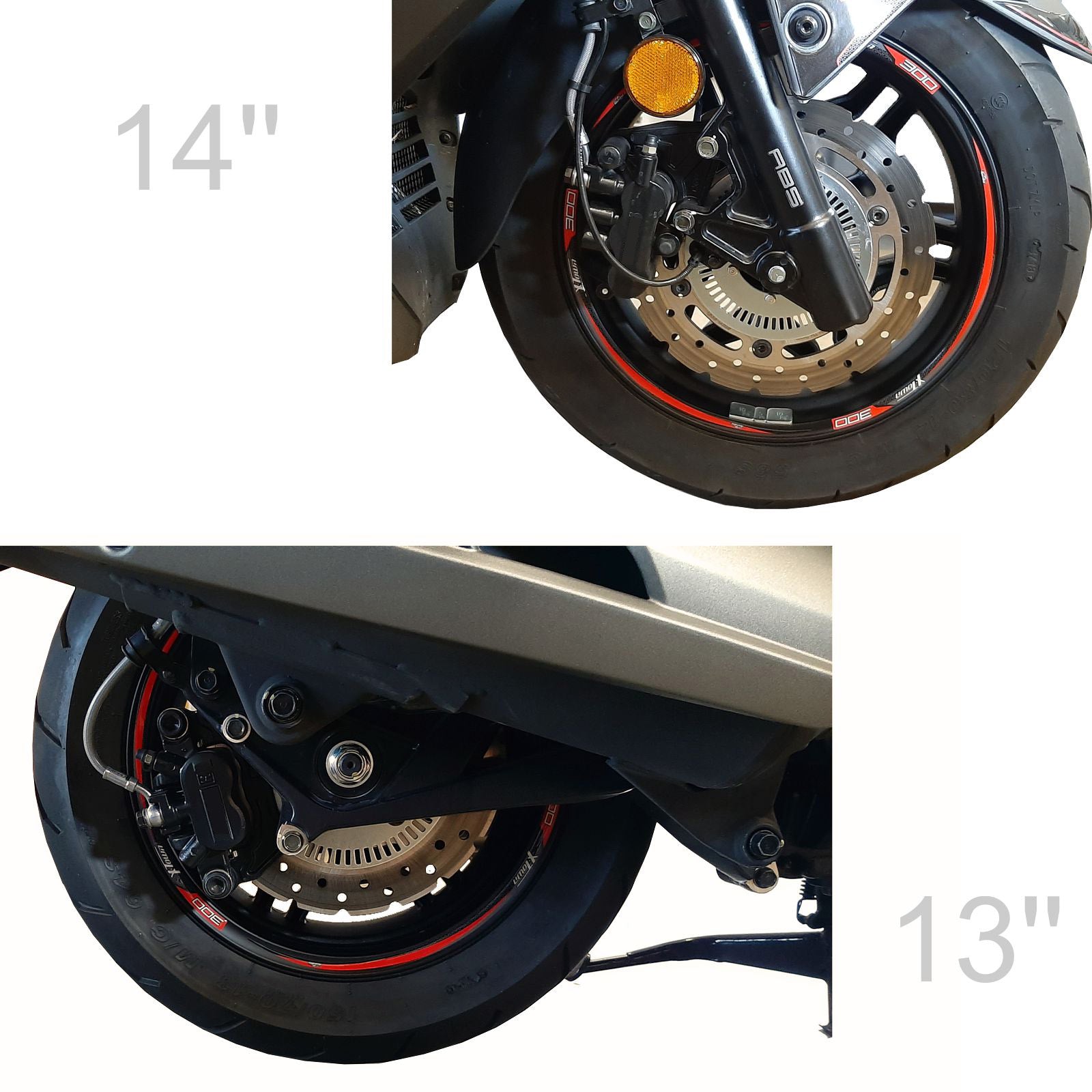 Resin Bike 3D Motorcycle Stickers - Wheels| Kymco X-Town 300i 2020>Current -   Pyramid Motorcycle Accessories