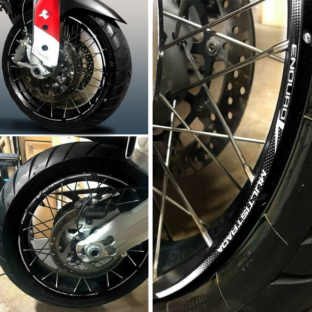 Resin Bike 3D Motorcycle Stickers - Wheels| Ducati Multistrada 1200 2011>2012 -   Pyramid Motorcycle Accessories