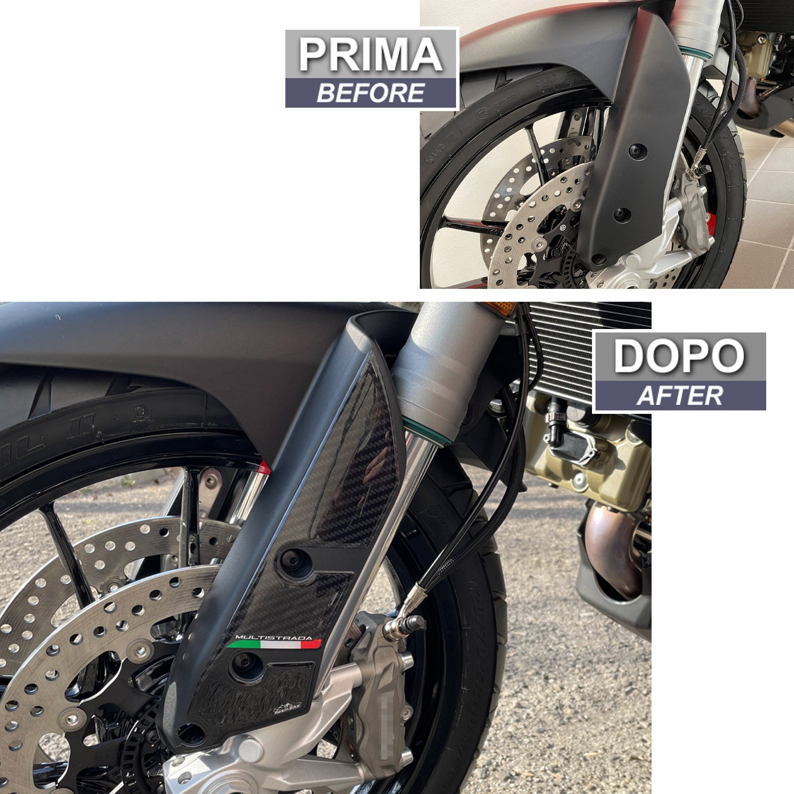 Resin Bike 3D Motorcycle Stickers - Side Panels | Ducati Multistrada V2/V2 S 2022>2024 -   Pyramid Motorcycle Accessories