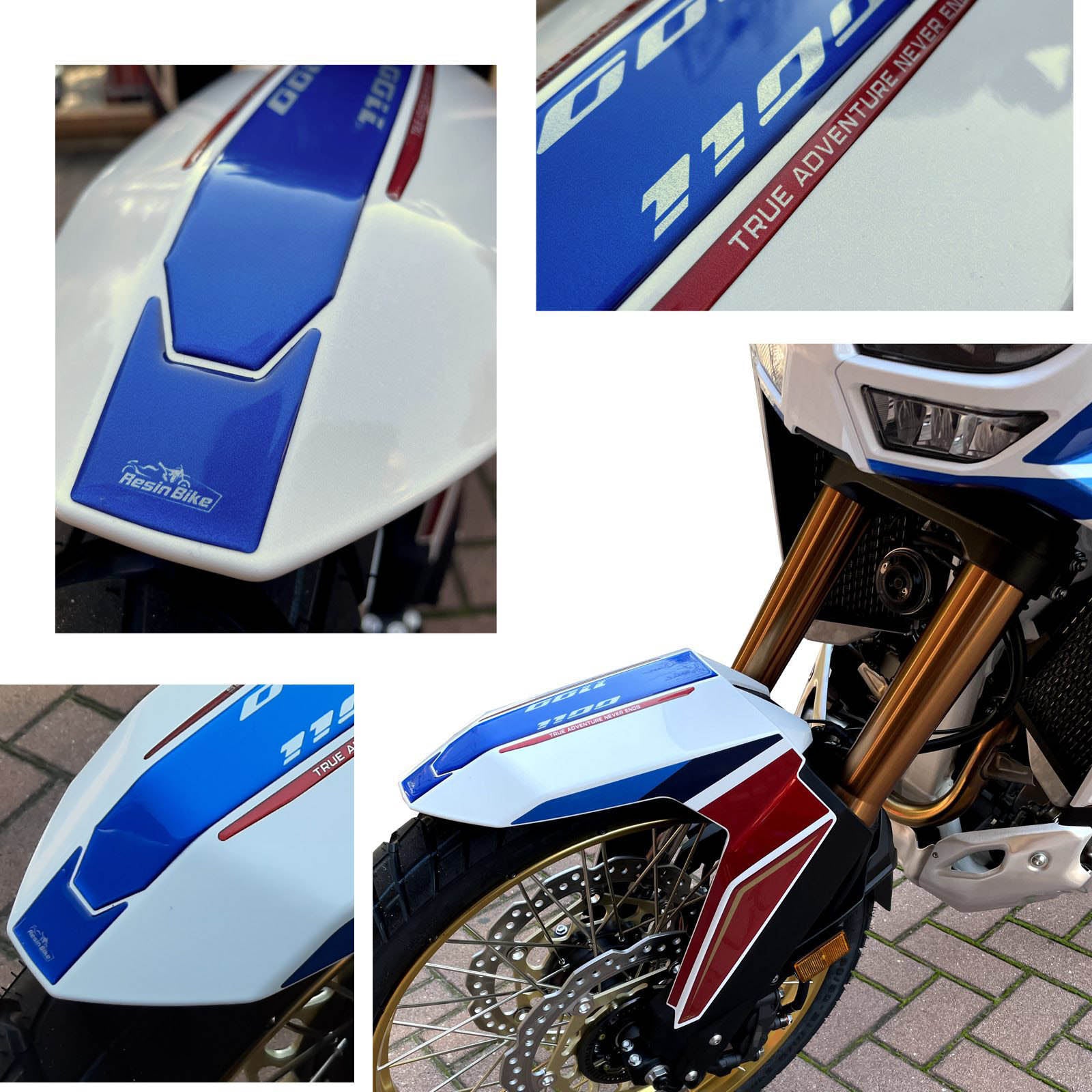 Resin Bike 3D Motorcycle Stickers - Front Fender | Honda CRF 1100 L Africa Twin Adventure Sports 2021>Current -   Pyramid Motorcycle Accessories