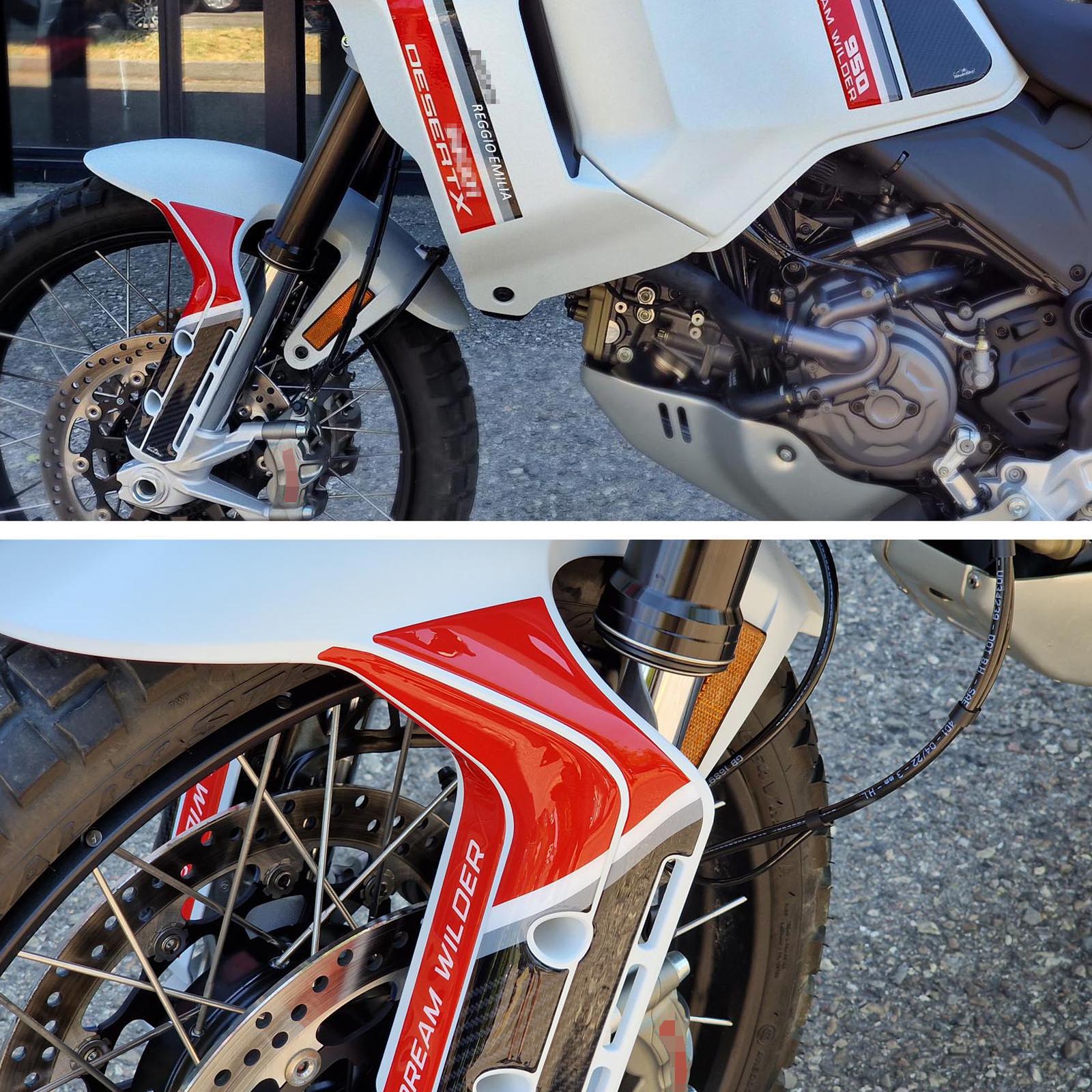 Resin Bike 3D Motorcycle Stickers - Front Fender Sides | Ducati Desert X 2022>2025 -   Pyramid Motorcycle Accessories
