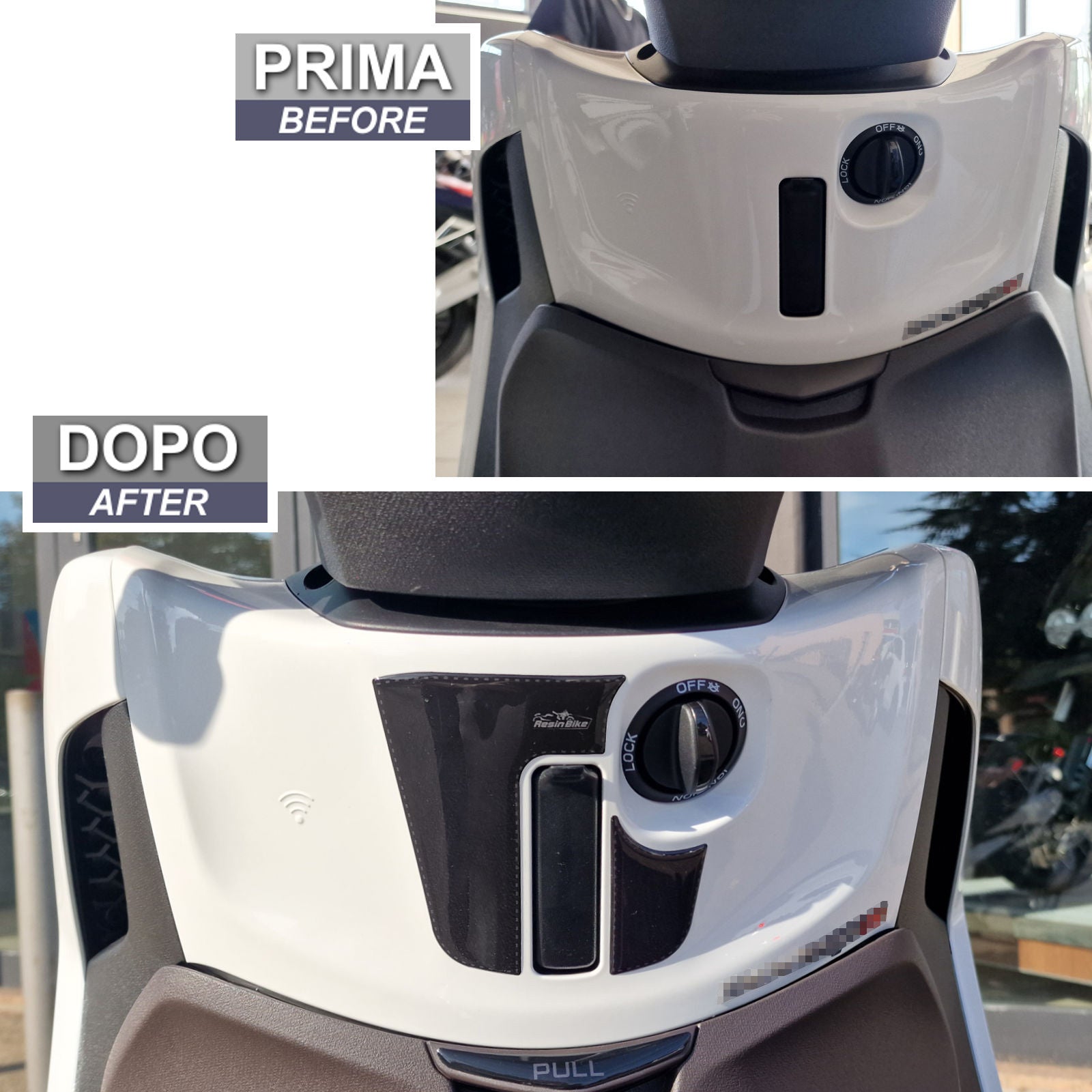 Resin Bike 3D Motorcycle Stickers - Key Area | Piaggio Beverly 400 2021>2026 -   Pyramid Motorcycle Accessories