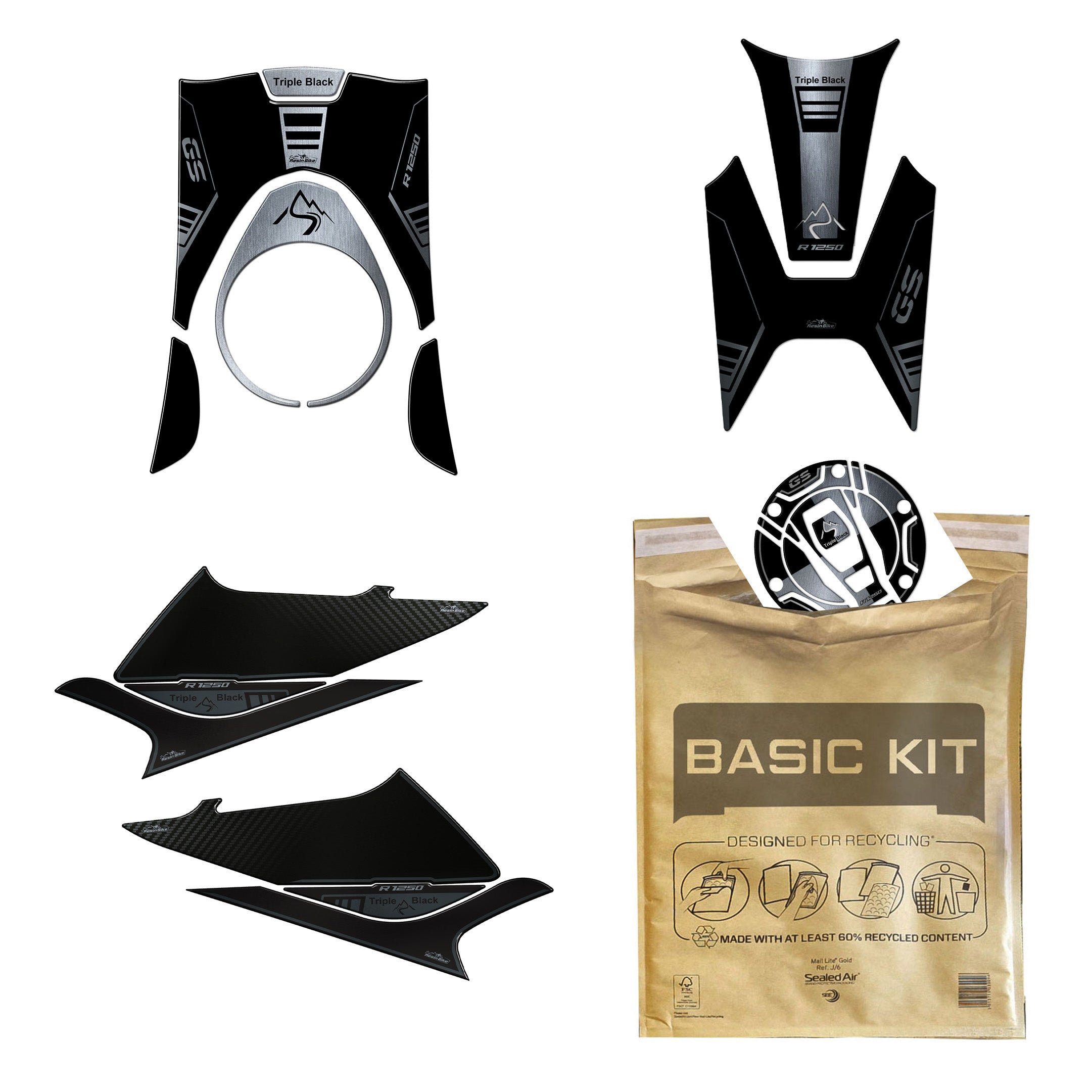 Resin Bike 3D Motorcycle Stickers - Tank Kit | BMW R 1250 GS 2021>2024 RB-1000487800000 -   Pyramid Motorcycle Accessories