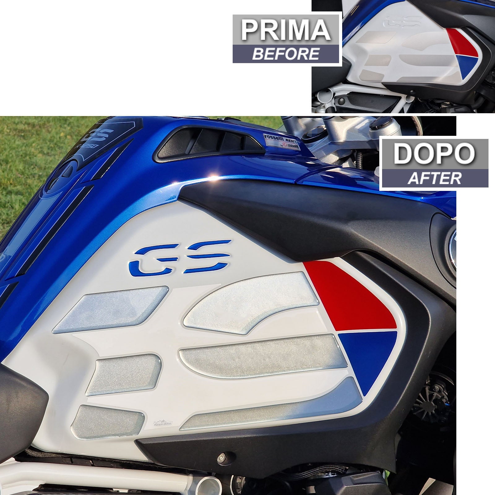 Resin Bike 3D Motorcycle Stickers - Tank Pad | BMW R 1250 GS Adventure 2021>2024 RB-1000488400001 -   Pyramid Motorcycle Accessories