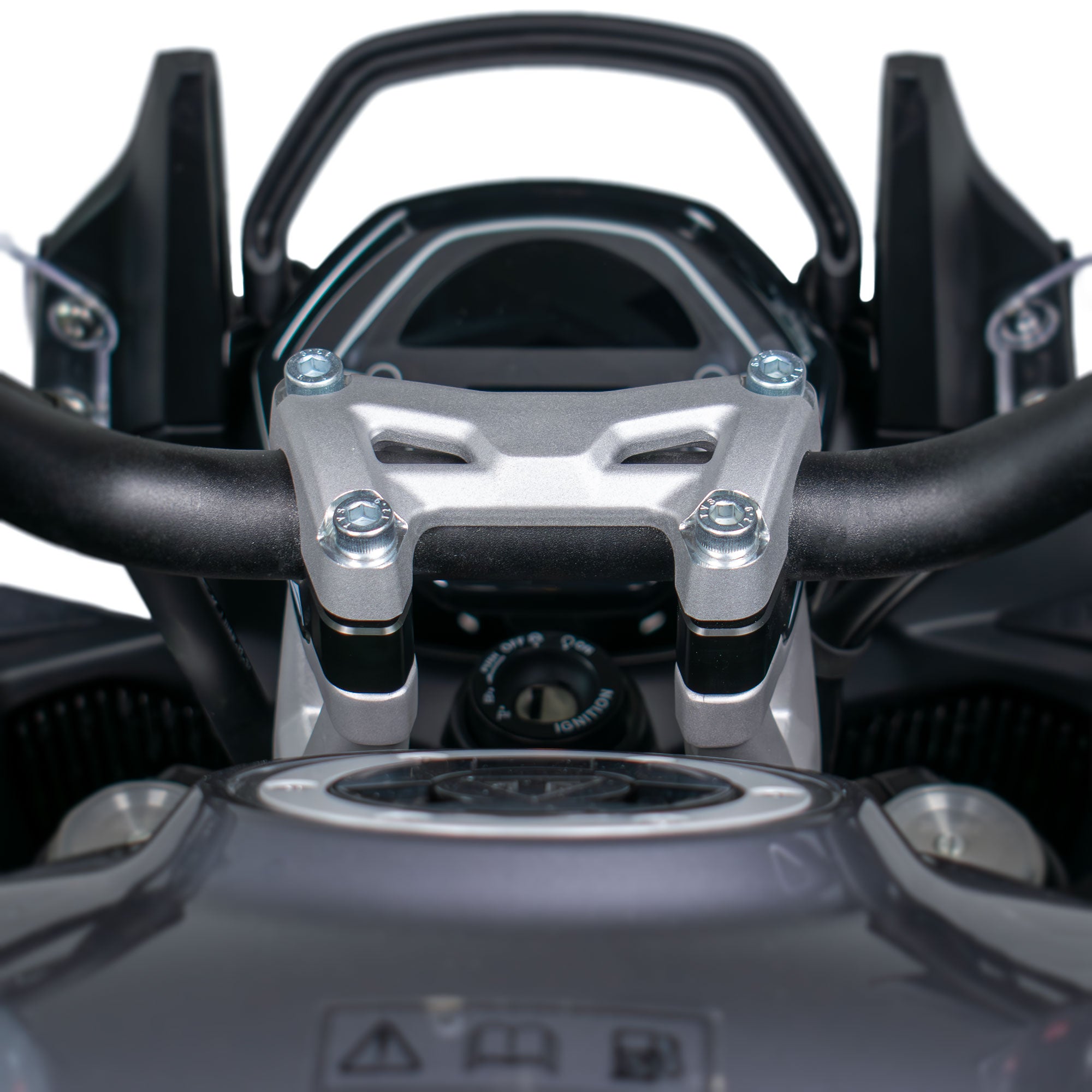 Pyramid Handlebar Risers | Gloss Black | Triumph Tiger Sport 800 -   Pyramid Motorcycle Accessories