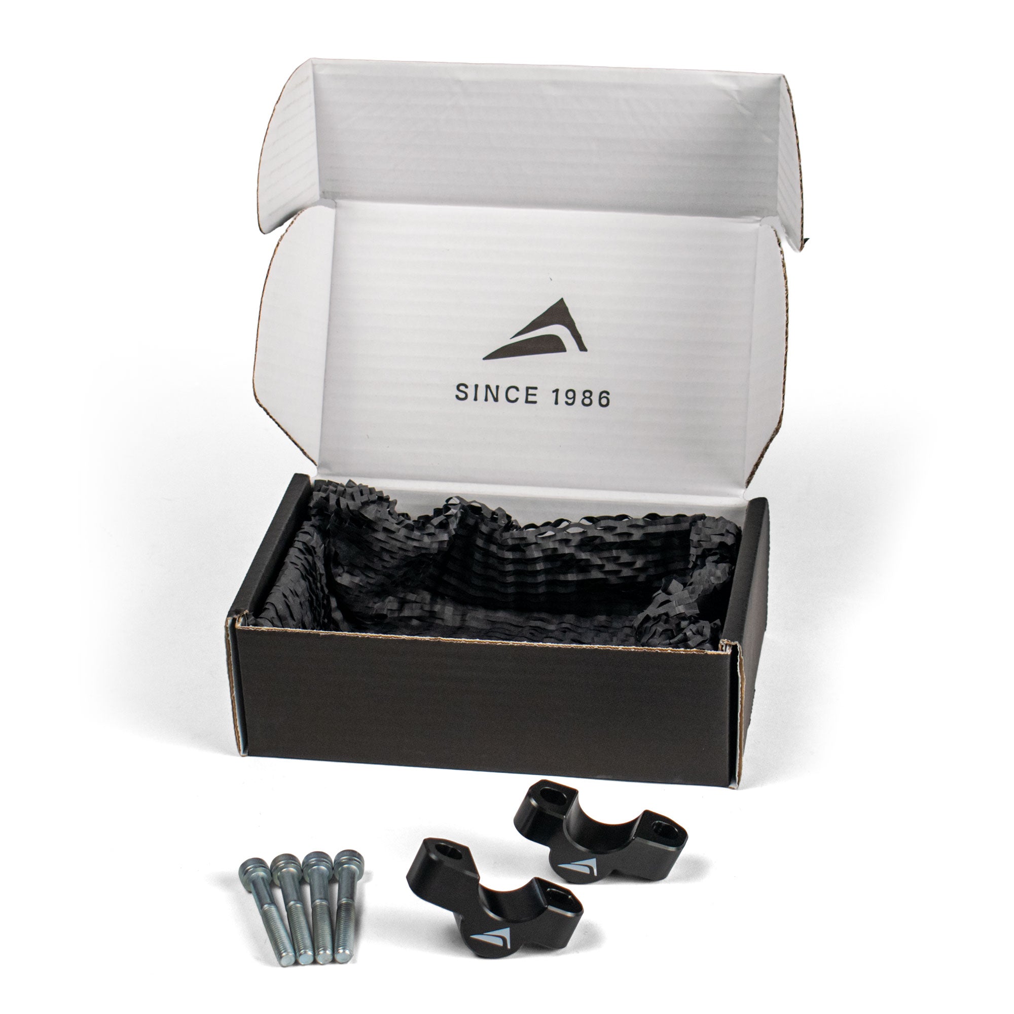 Pyramid Handlebar Risers | Gloss Black | Triumph Tiger Sport 800 -   Pyramid Motorcycle Accessories