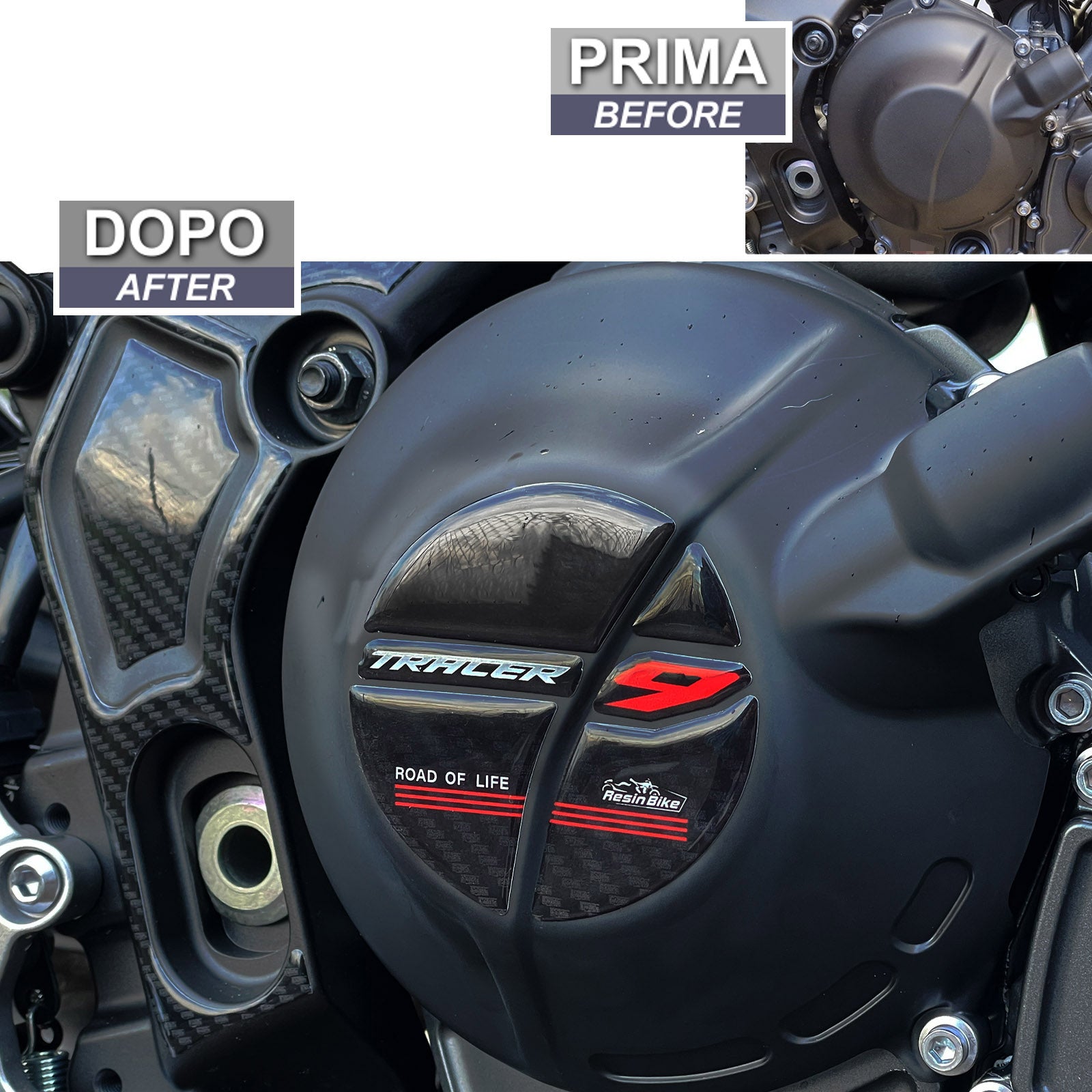 Resin Bike 3D Motorcycle Stickers - Variator Cover | Yamaha Tracer 9 2021>2026 -   Pyramid Motorcycle Accessories