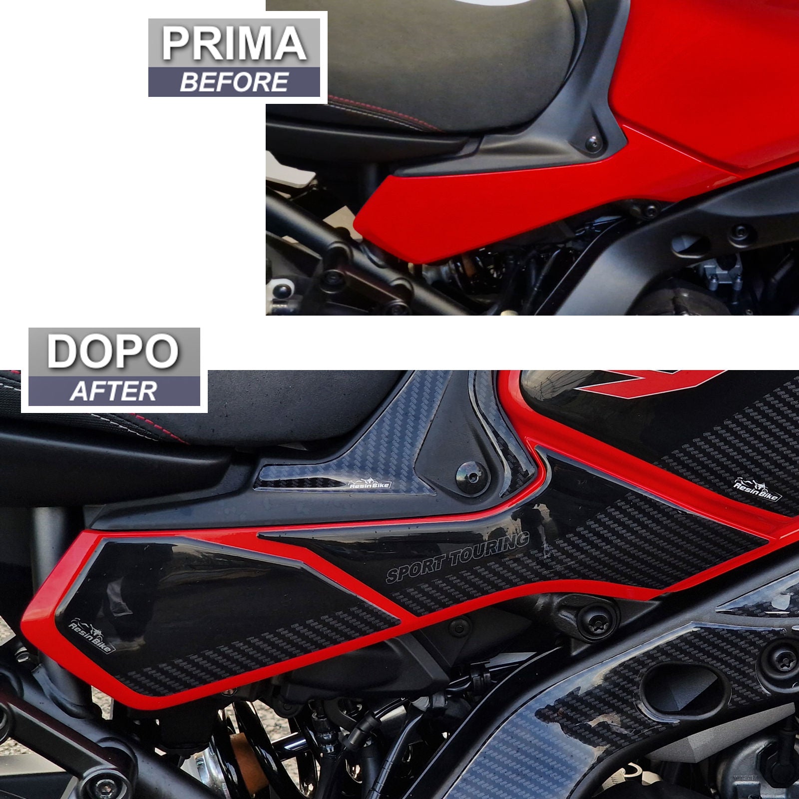 Resin Bike 3D Motorcycle Stickers - Tank Sides | Yamaha Tracer 9 / 9 GT / 9 GT+ 2021>2026 -   Pyramid Motorcycle Accessories
