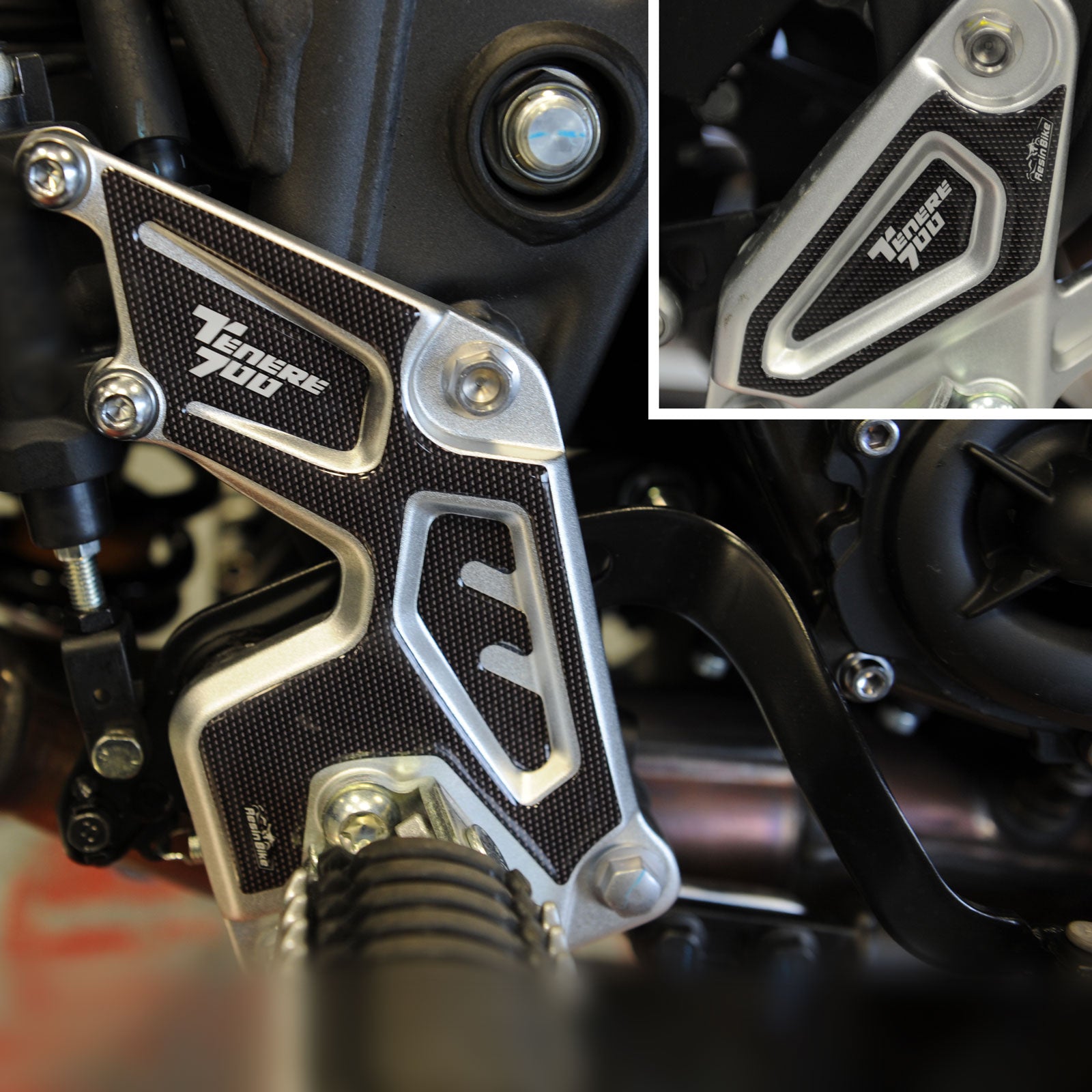 Resin Bike 3D Motorcycle Stickers - Heel Pads | Yamaha Tenere 700 2020>Current -   Pyramid Motorcycle Accessories