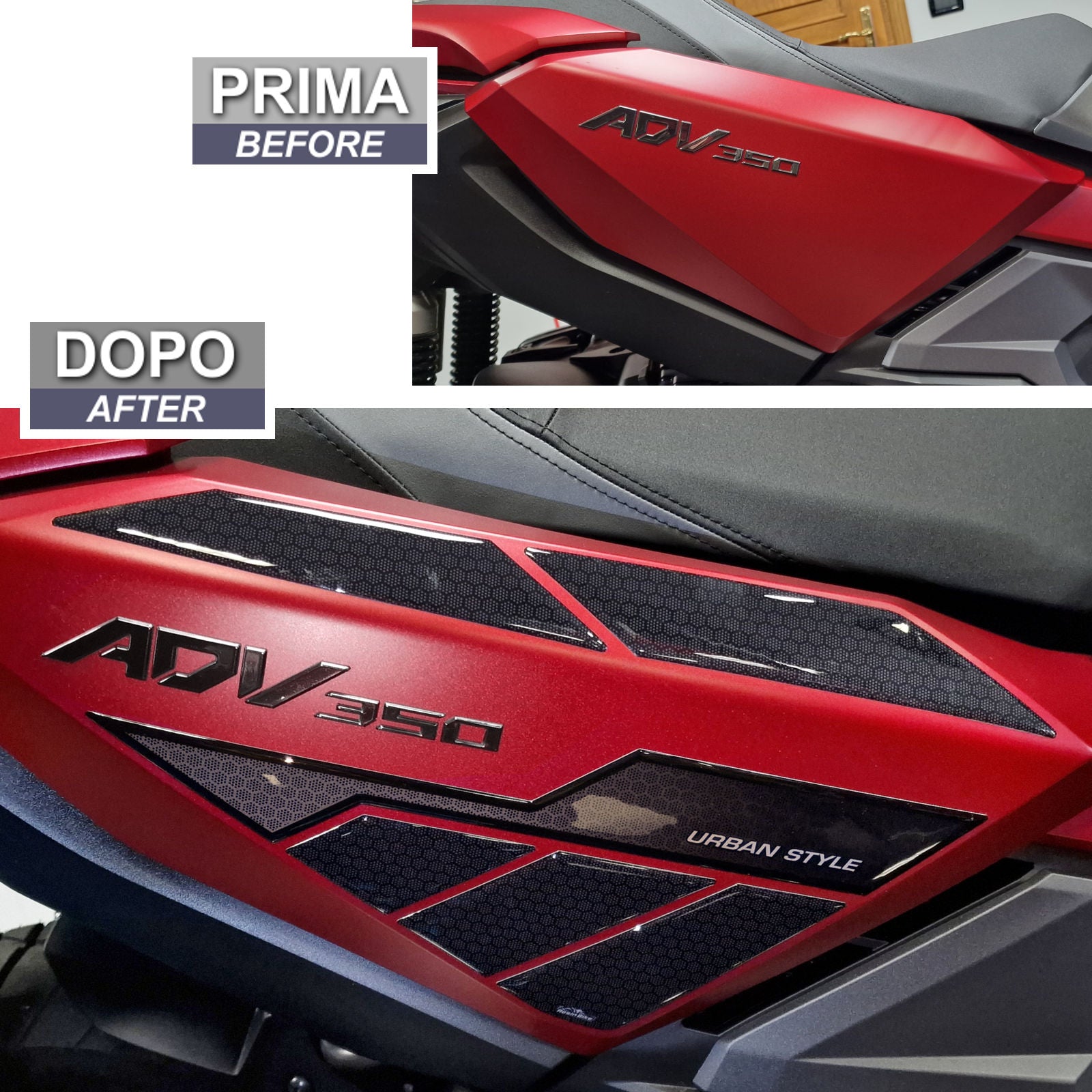 Resin Bike 3D Motorcycle Stickers - Tank Sides | Honda ADV 350 2022>2026 -   Pyramid Motorcycle Accessories