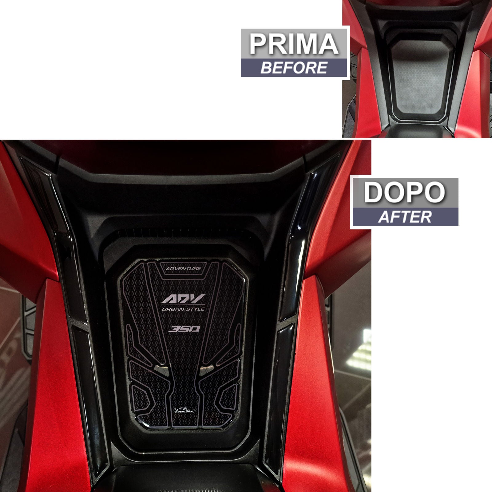 Resin Bike 3D Motorcycle Stickers - Tunnel | Honda ADV 350 2022>Current -   Pyramid Motorcycle Accessories