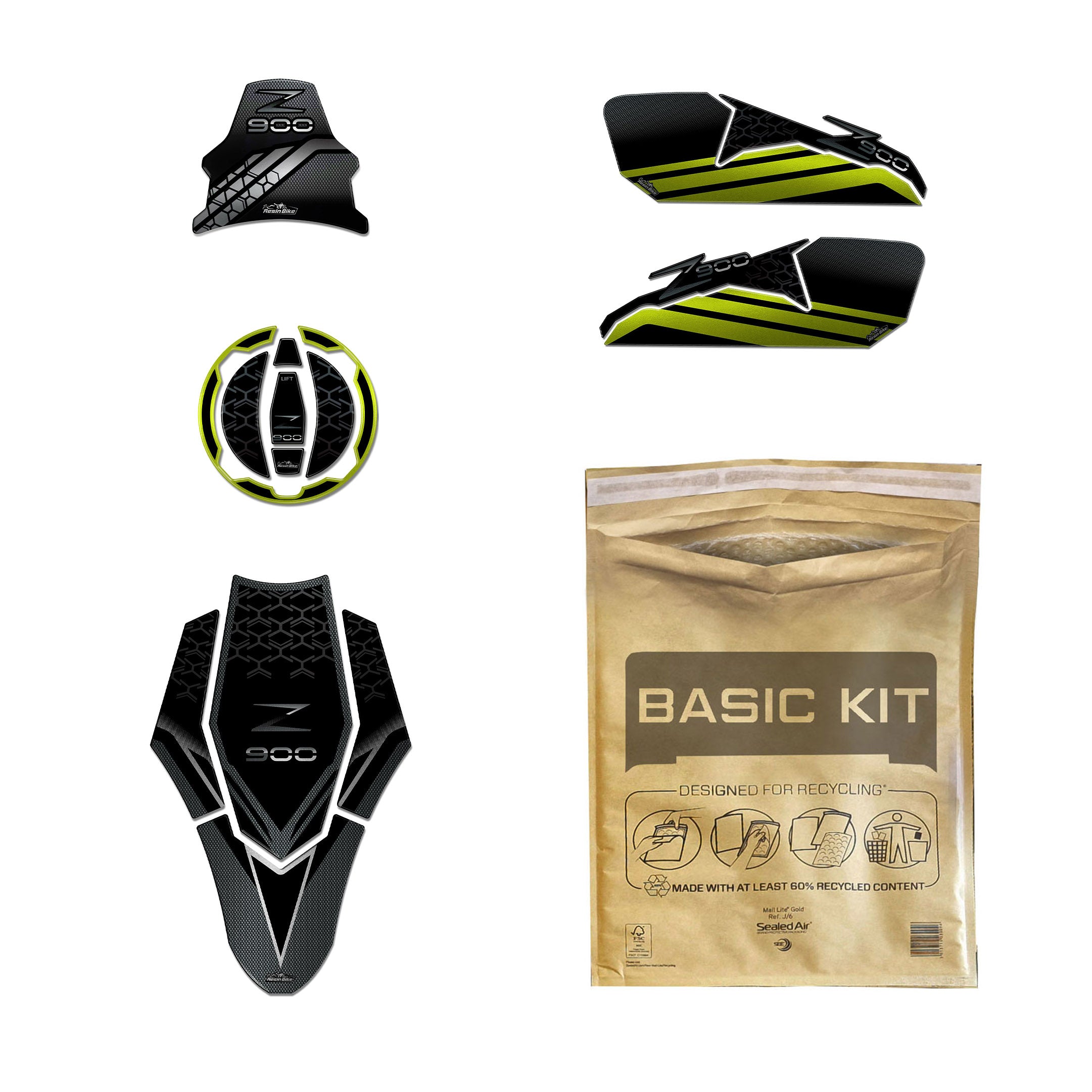 Resin Bike 3D Motorcycle Stickers - Tank Kit | Kawasaki Z 900 2021>2024 RB-1000656600004 -   Pyramid Motorcycle Accessories