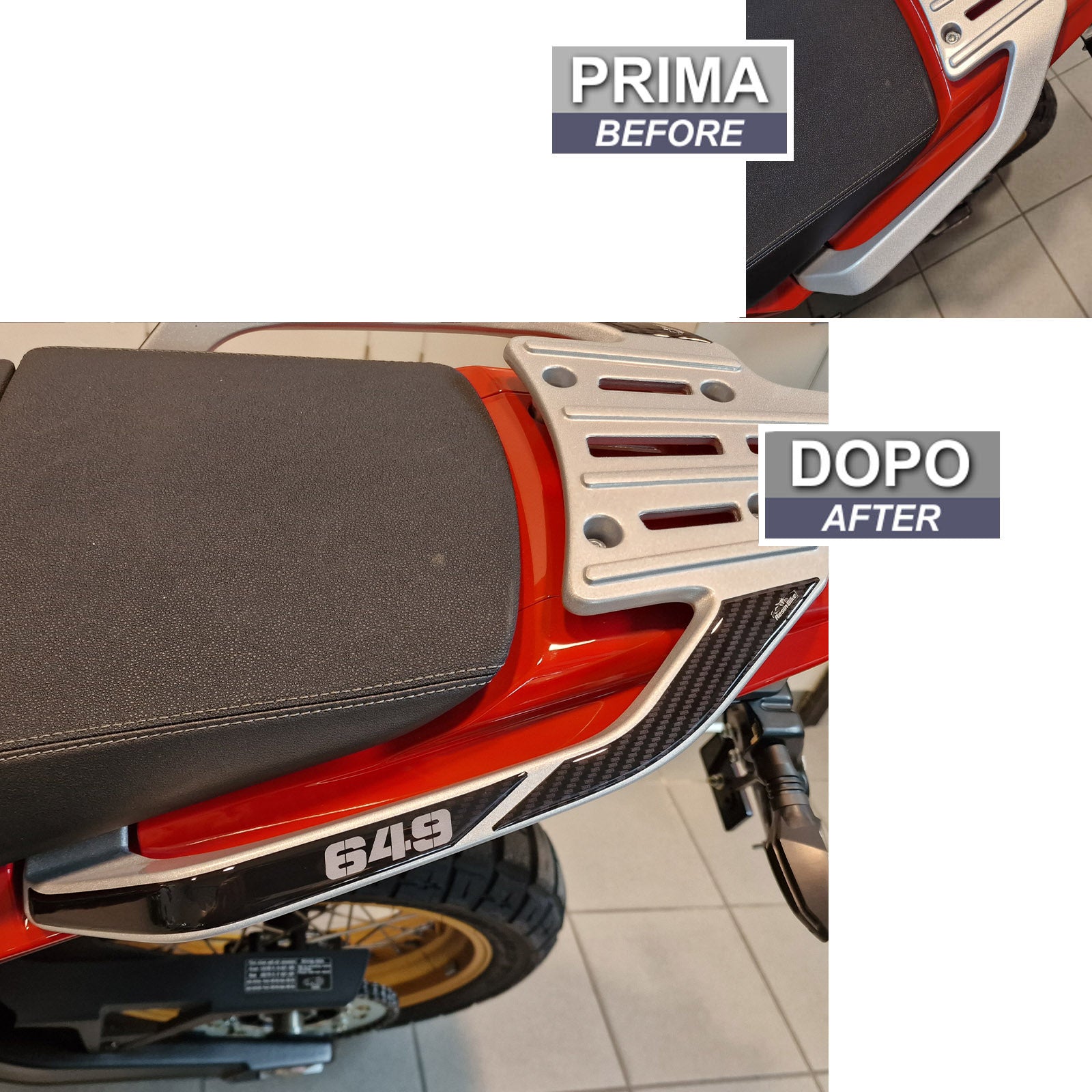 Resin Bike 3D Motorcycle Stickers - Passenger Handles | Moto Morini X-Cape 650 2021>2026 -   Pyramid Motorcycle Accessories