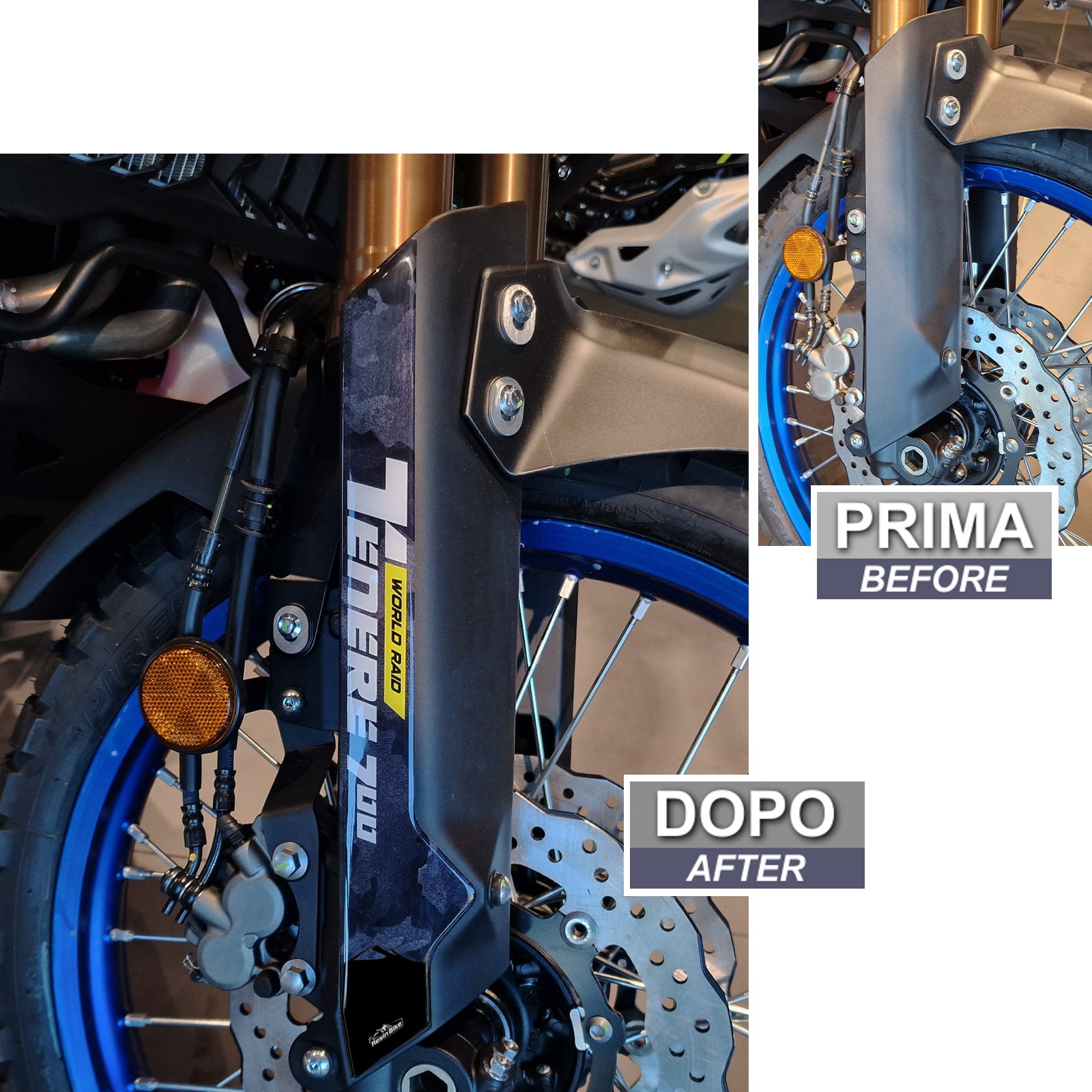 Resin Bike 3D Motorcycle Stickers - Front Fender Sides | Yamaha Tenere 700 World Raid 2022>2025 -   Pyramid Motorcycle Accessories