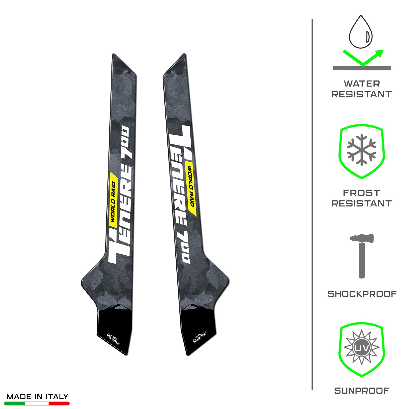 Resin Bike 3D Motorcycle Stickers - Front Fender Sides | Yamaha Tenere 700 World Raid 2022>2025 -   Pyramid Motorcycle Accessories
