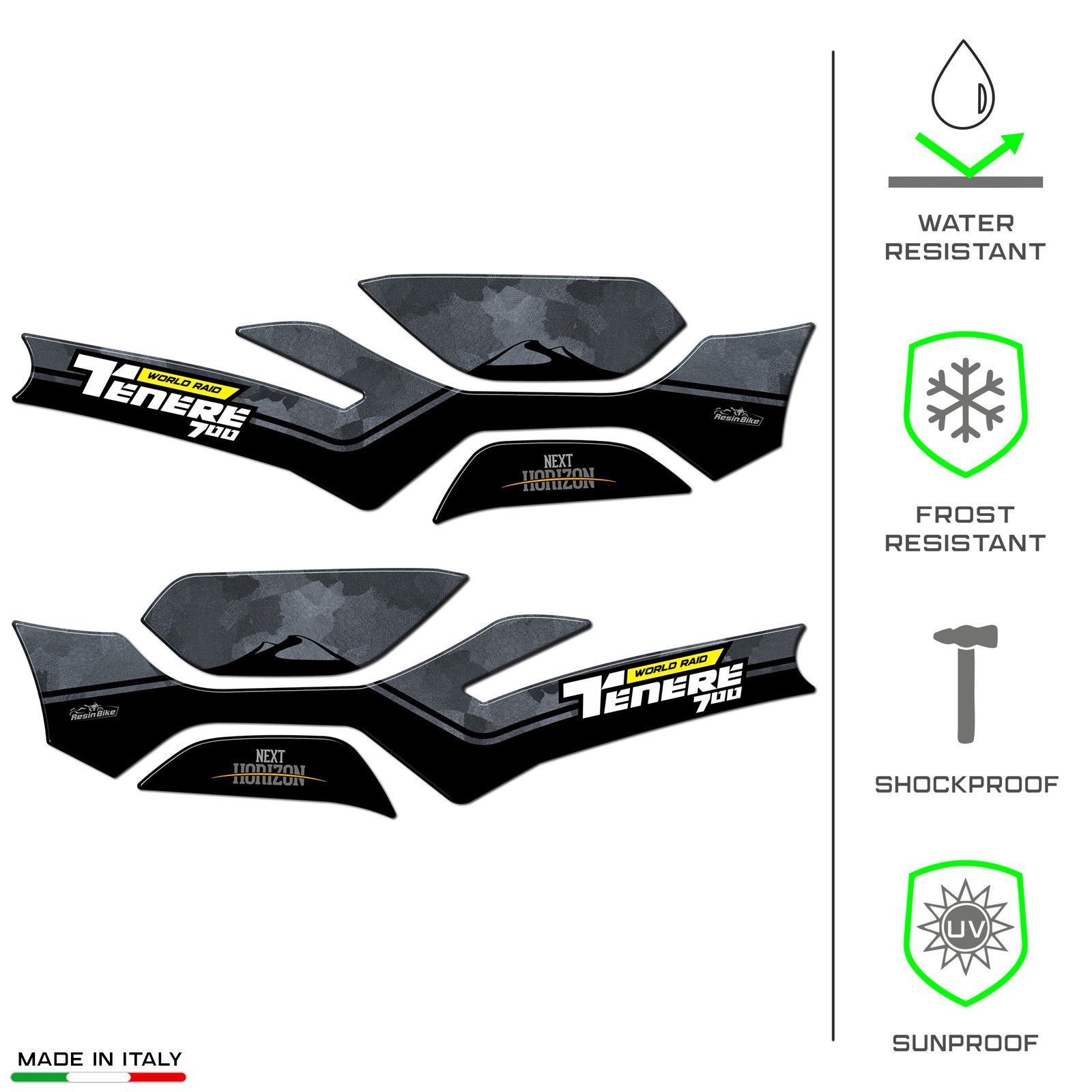 Resin Bike 3D Motorcycle Stickers - Handguards | Yamaha Tenere 700 World Raid 2022>2025 -   Pyramid Motorcycle Accessories
