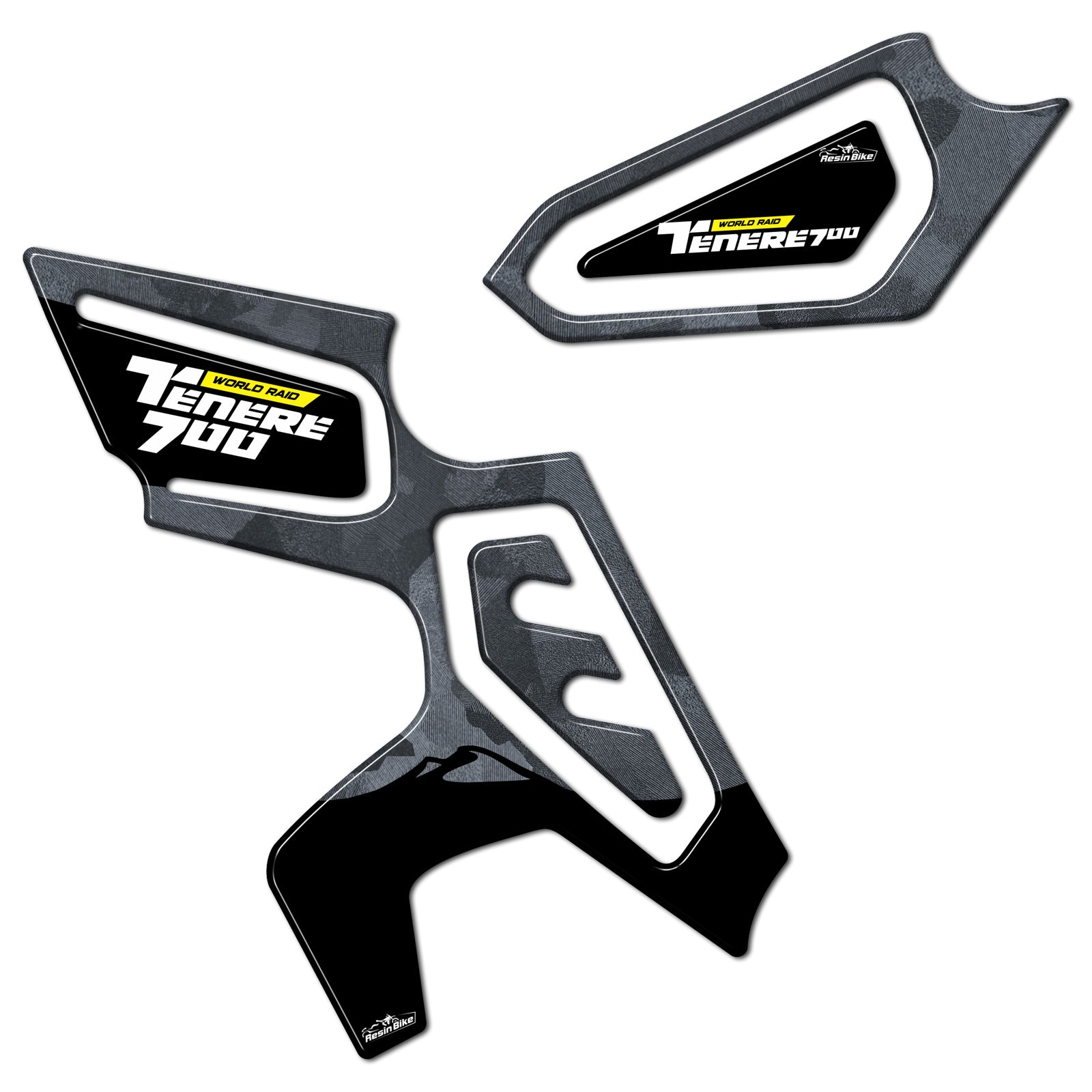 Resin Bike 3D Motorcycle Stickers - Heel Pads | Yamaha Tenere 700 World Raid 2022>2025 -   Pyramid Motorcycle Accessories