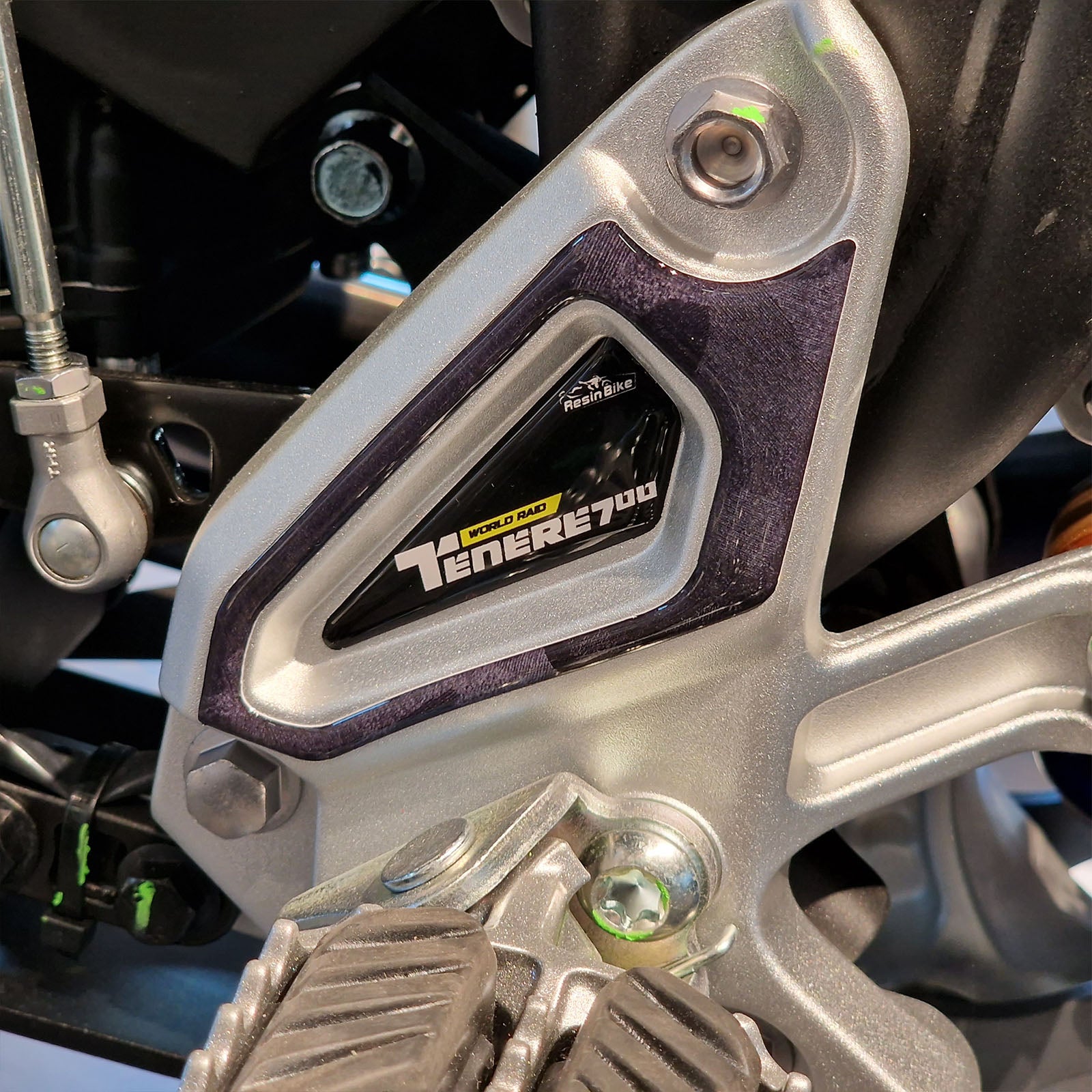 Resin Bike 3D Motorcycle Stickers - Heel Pads | Yamaha Tenere 700 World Raid 2022>2025 -   Pyramid Motorcycle Accessories