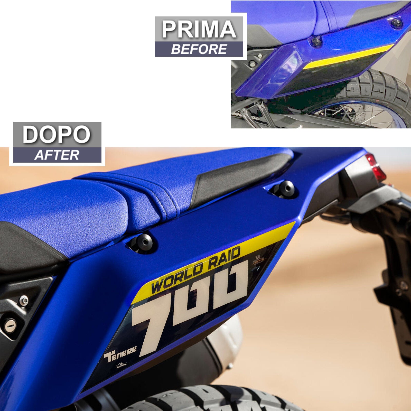 Resin Bike 3D Motorcycle Stickers - Tank Sides | Yamaha Tenere 700 World Raid 2022>2025 -   Pyramid Motorcycle Accessories