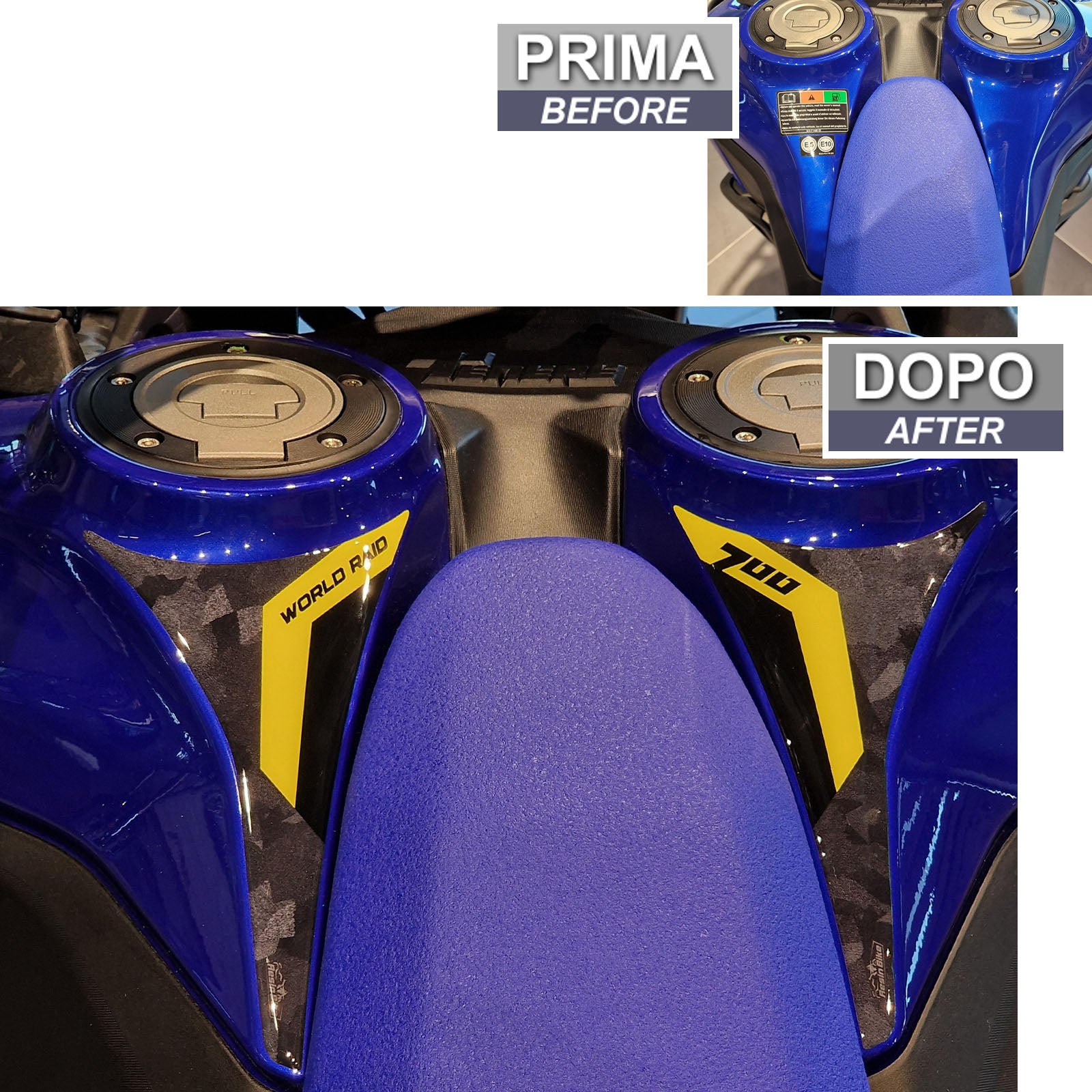 Resin Bike 3D Motorcycle Stickers - Basic Kit | Yamaha Tenere 700 World Raid 2022>2025 -   Pyramid Motorcycle Accessories