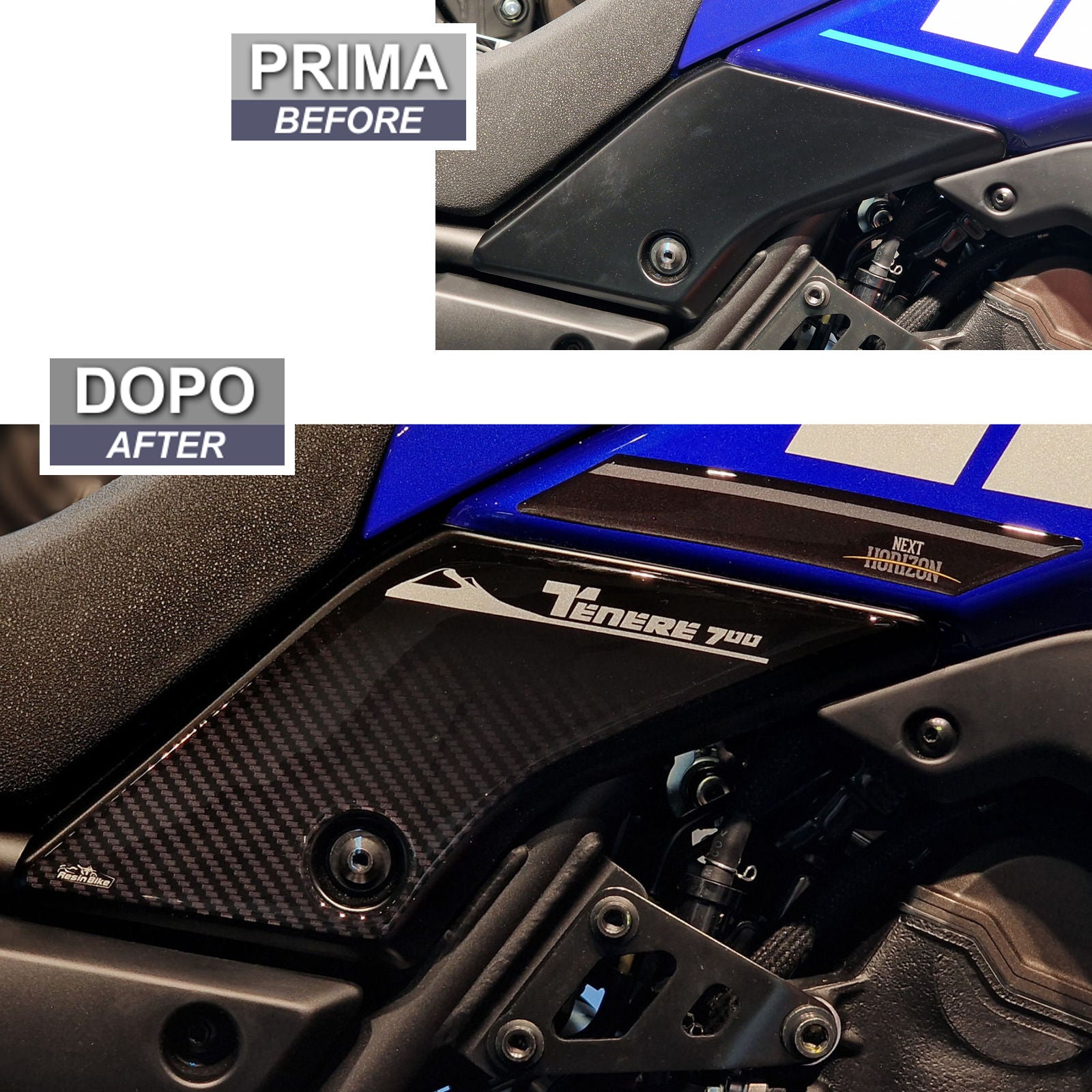 Resin Bike 3D Motorcycle Stickers - Tank Sides | Yamaha Tenere 700 2023>2024 -   Pyramid Motorcycle Accessories