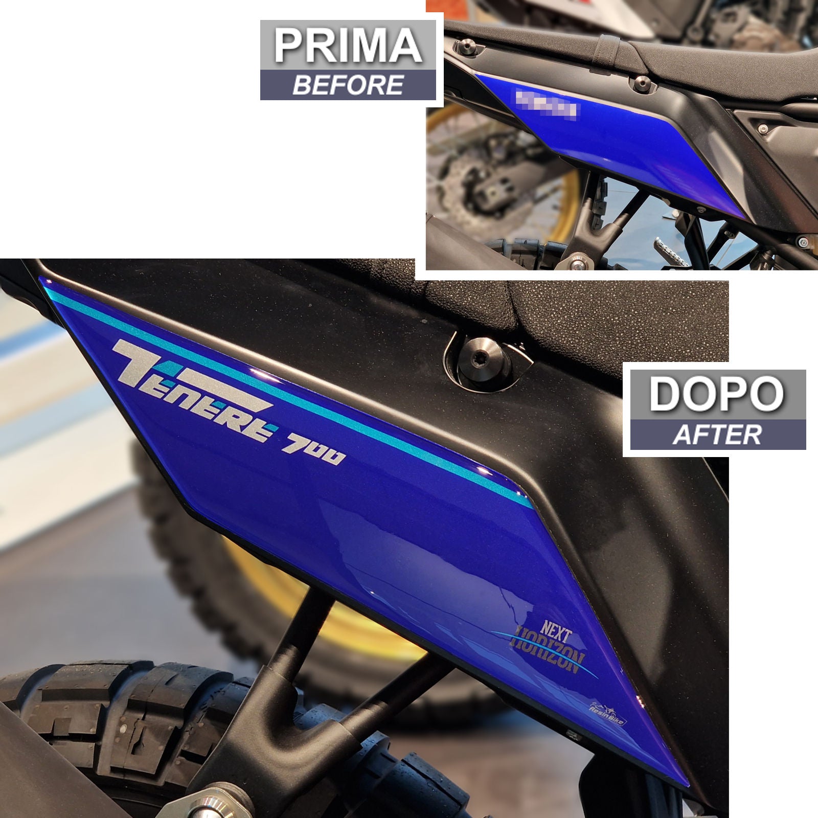 Resin Bike 3D Motorcycle Stickers - Tank Sides | Yamaha Tenere 700 2022>2024 -   Pyramid Motorcycle Accessories