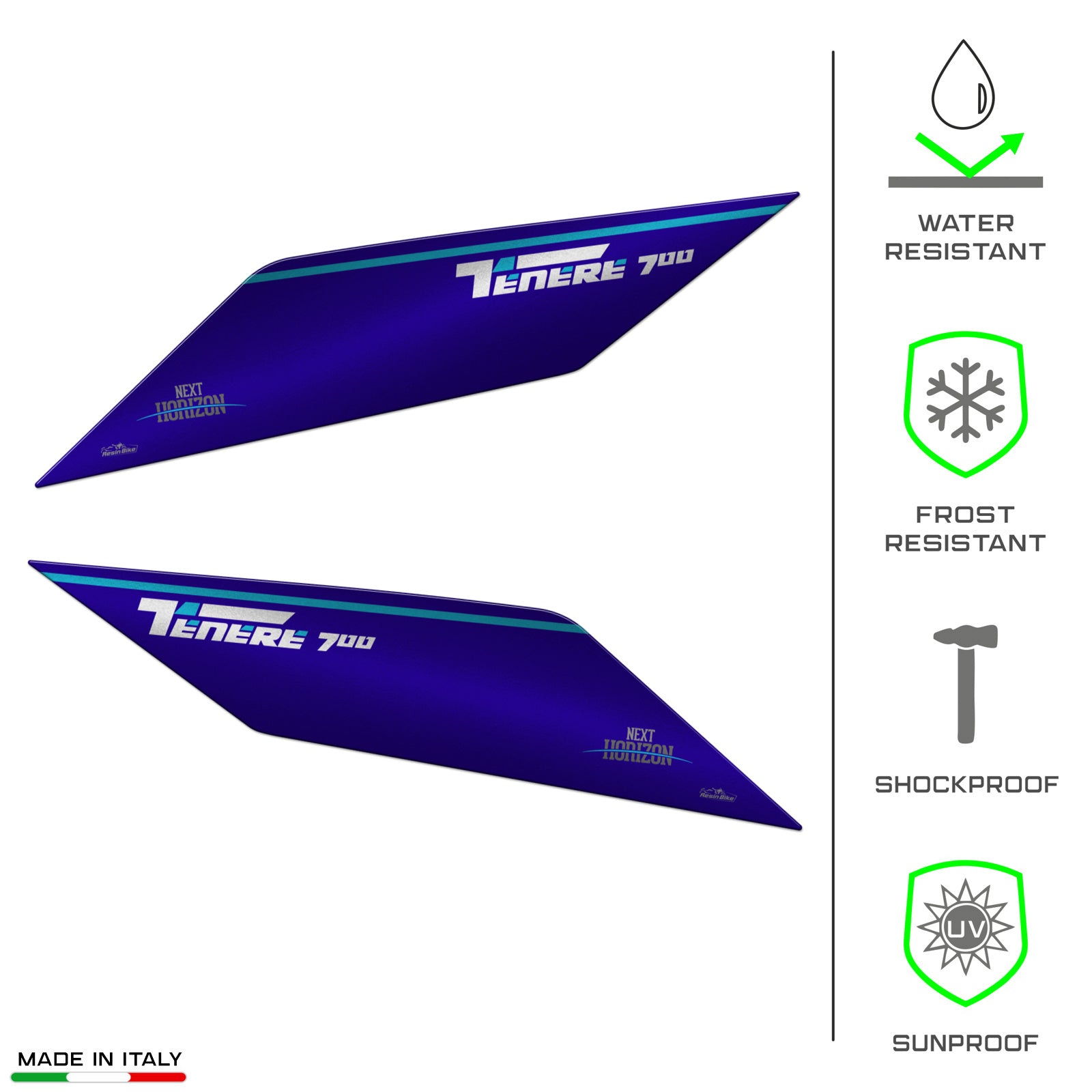 Resin Bike 3D Motorcycle Stickers - Tank Sides | Yamaha Tenere 700 2022>2024 -   Pyramid Motorcycle Accessories