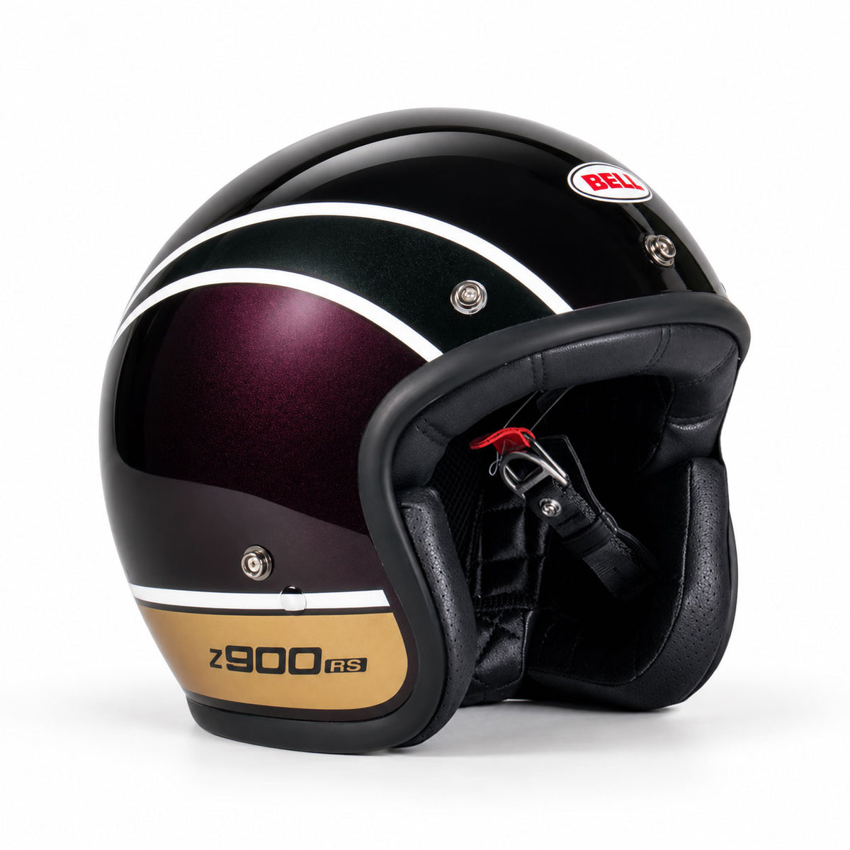 Pyramid x Bell Custom 500 Helmet | Metallic Red/Gold (Candytone Red) | Kawasaki Z 900 RS 2026>Current