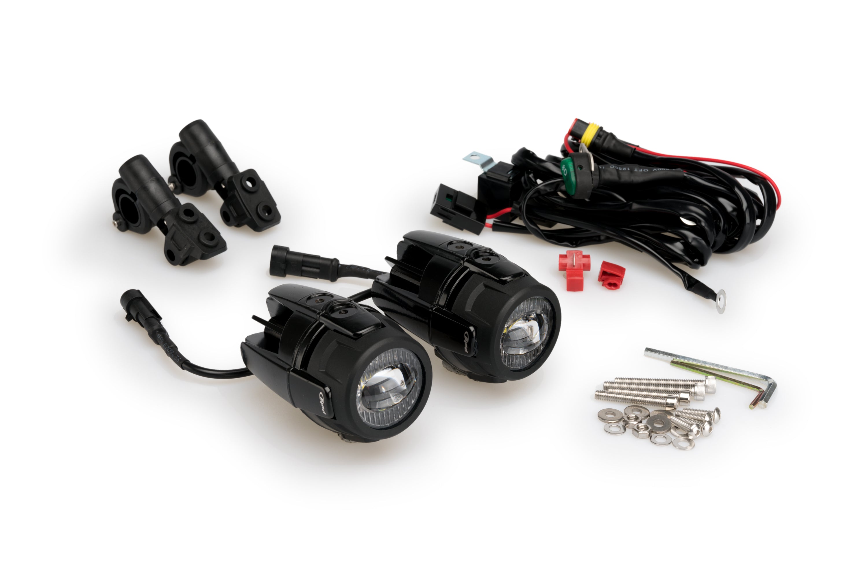 Puig Beam 1.0 Auxiliary Lights to fit 23-25 mm Engine Bars | Black -   Pyramid Motorcycle Accessories