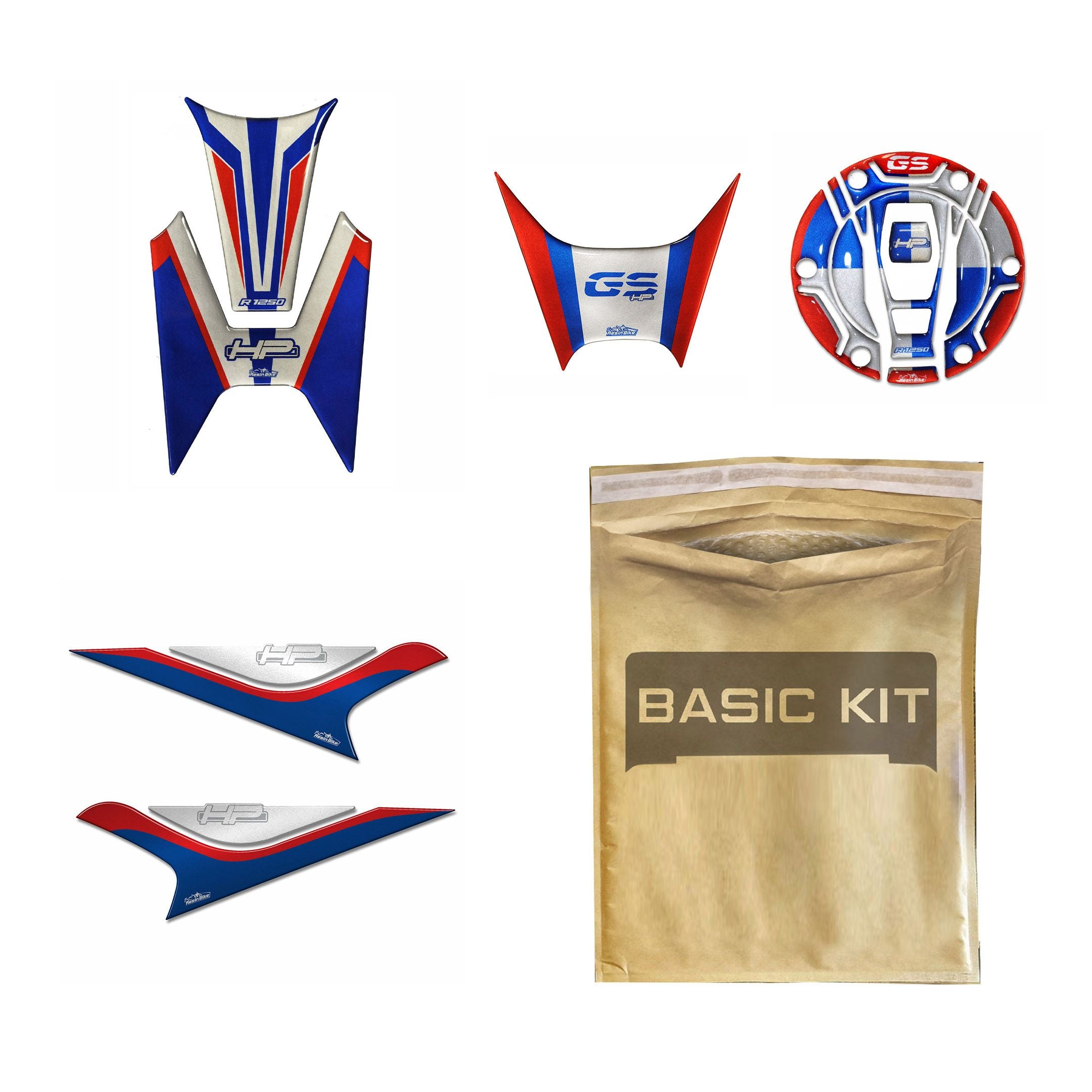 Resin Bike 3D Motorcycle Stickers - Basic Kit | BMW R 1250 GS HP 2021>2024 -   Pyramid Motorcycle Accessories