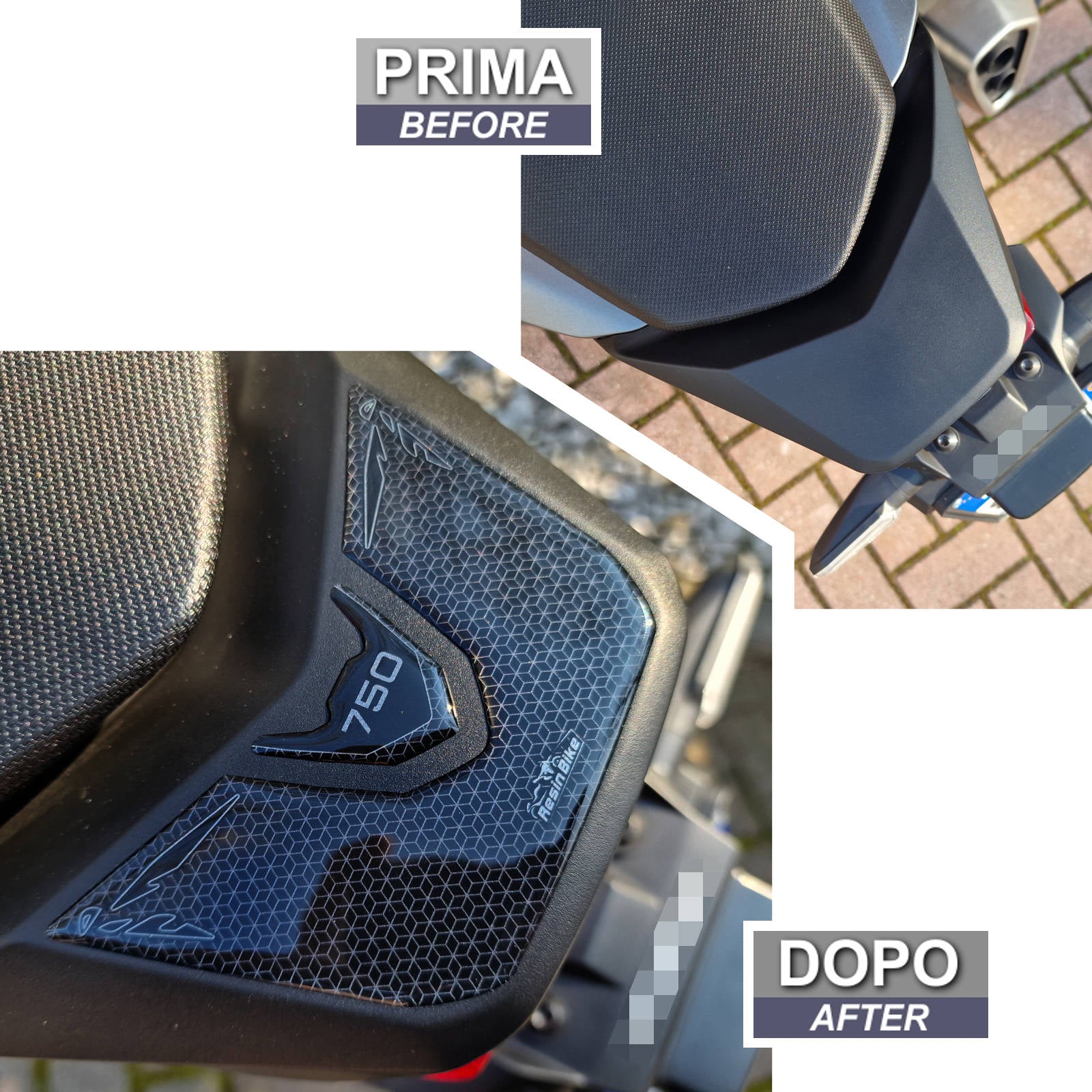 Resin Bike 3D Motorcycle Stickers - Tail Section | Honda CB750 Hornet 2023>2025 -   Pyramid Motorcycle Accessories