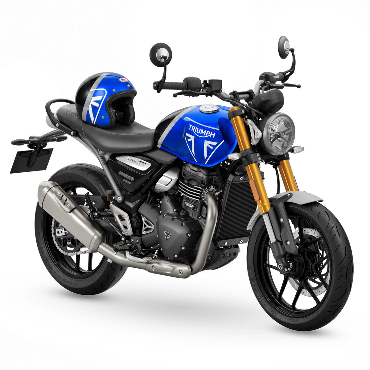 Pyramid x Bell Custom 500 Helmet | Caspian Blue | Triumph Speed 400 2024>Current
