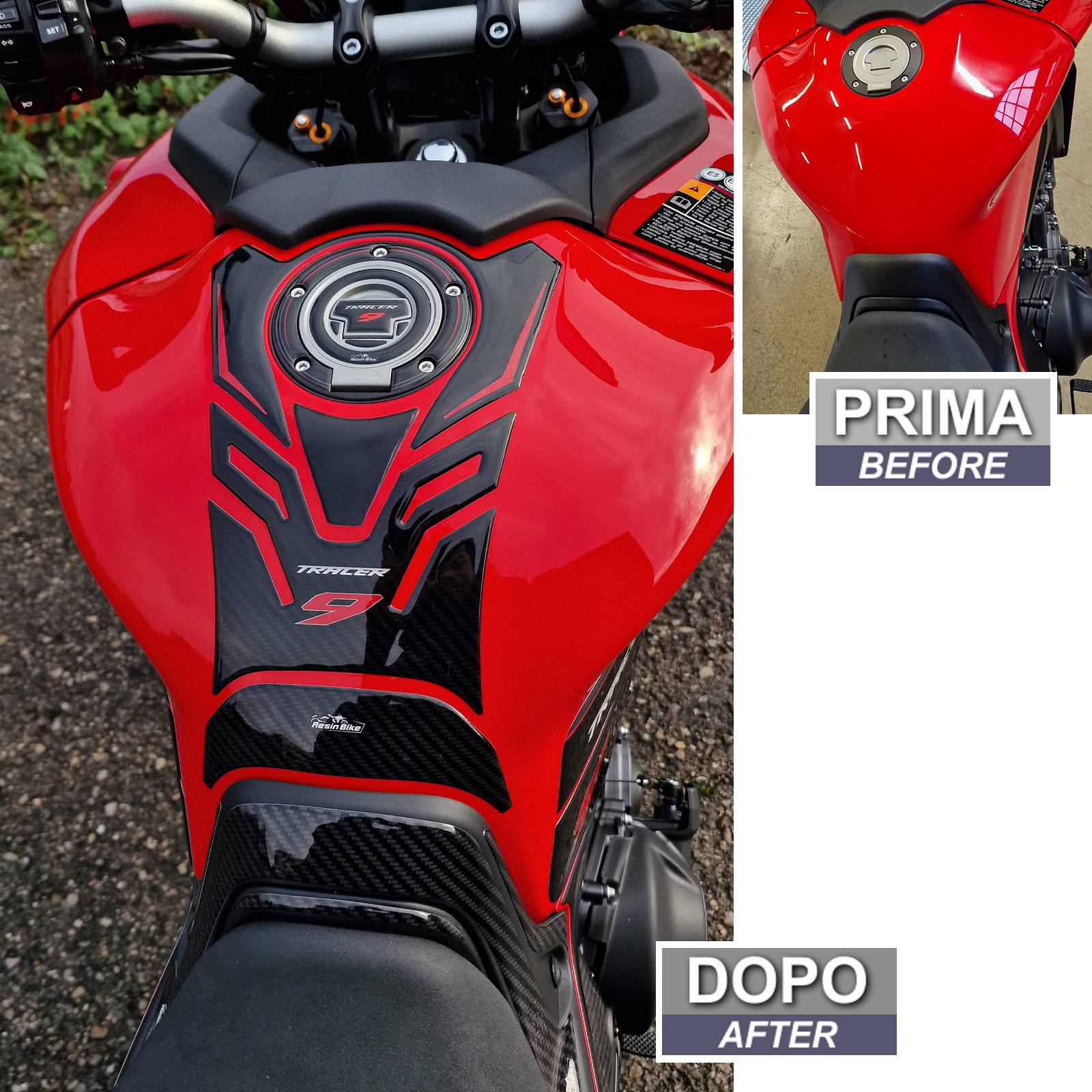Resin Bike 3D Motorcycle Stickers - Tank Pad | Yamaha Tracer 9/9GT/9GT+ 2021>2024 -   Pyramid Motorcycle Accessories