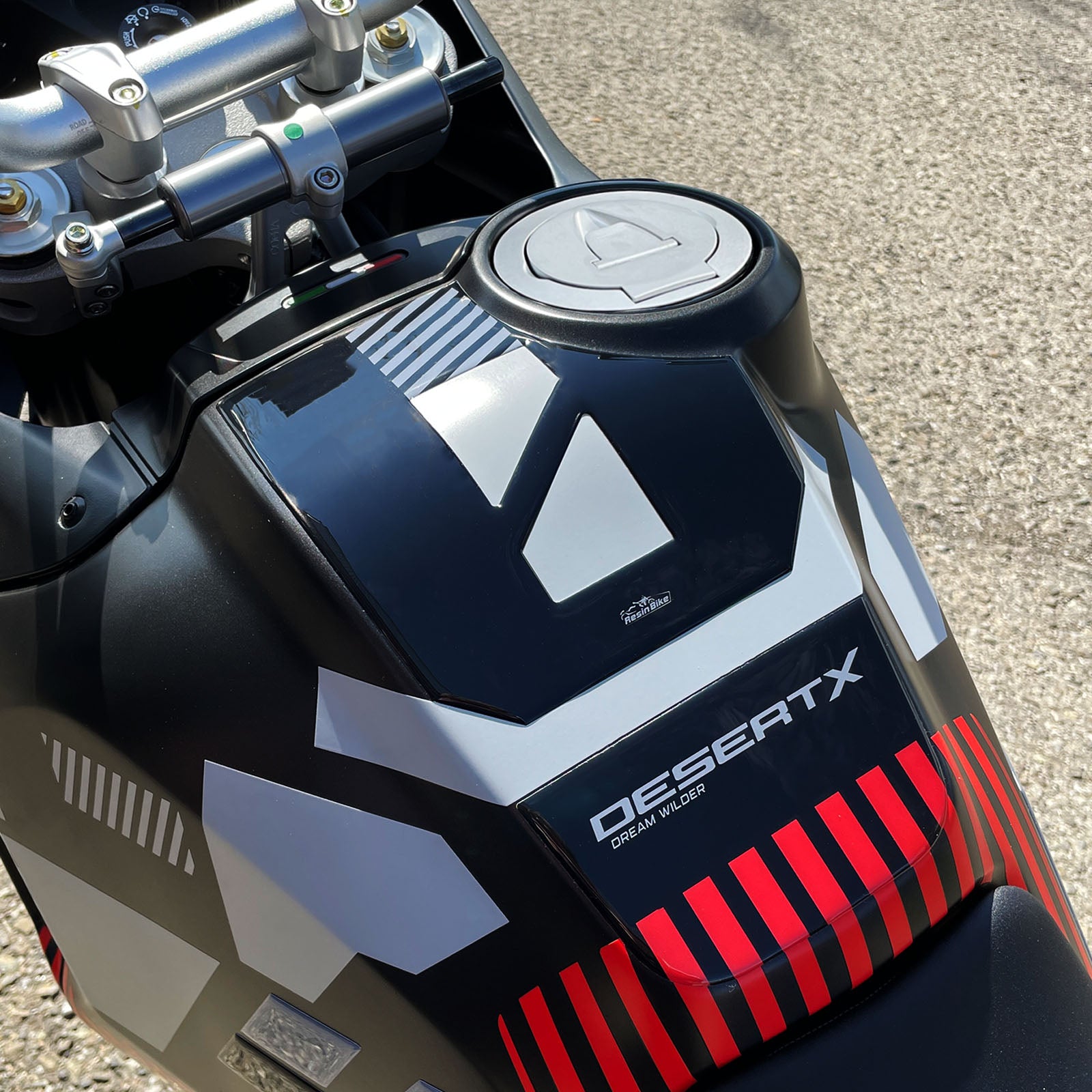 Resin Bike 3D Motorcycle Stickers - Tank Pad | Ducati Desert X 2022>2026 -   Pyramid Motorcycle Accessories