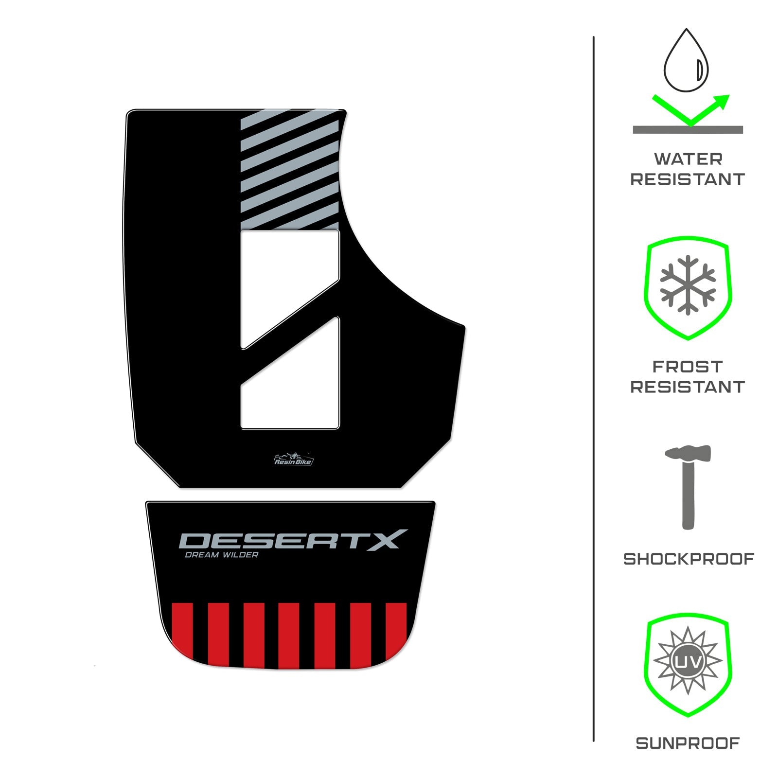 Resin Bike 3D Motorcycle Stickers - Tank Pad | Ducati Desert X 2022>2026 -   Pyramid Motorcycle Accessories