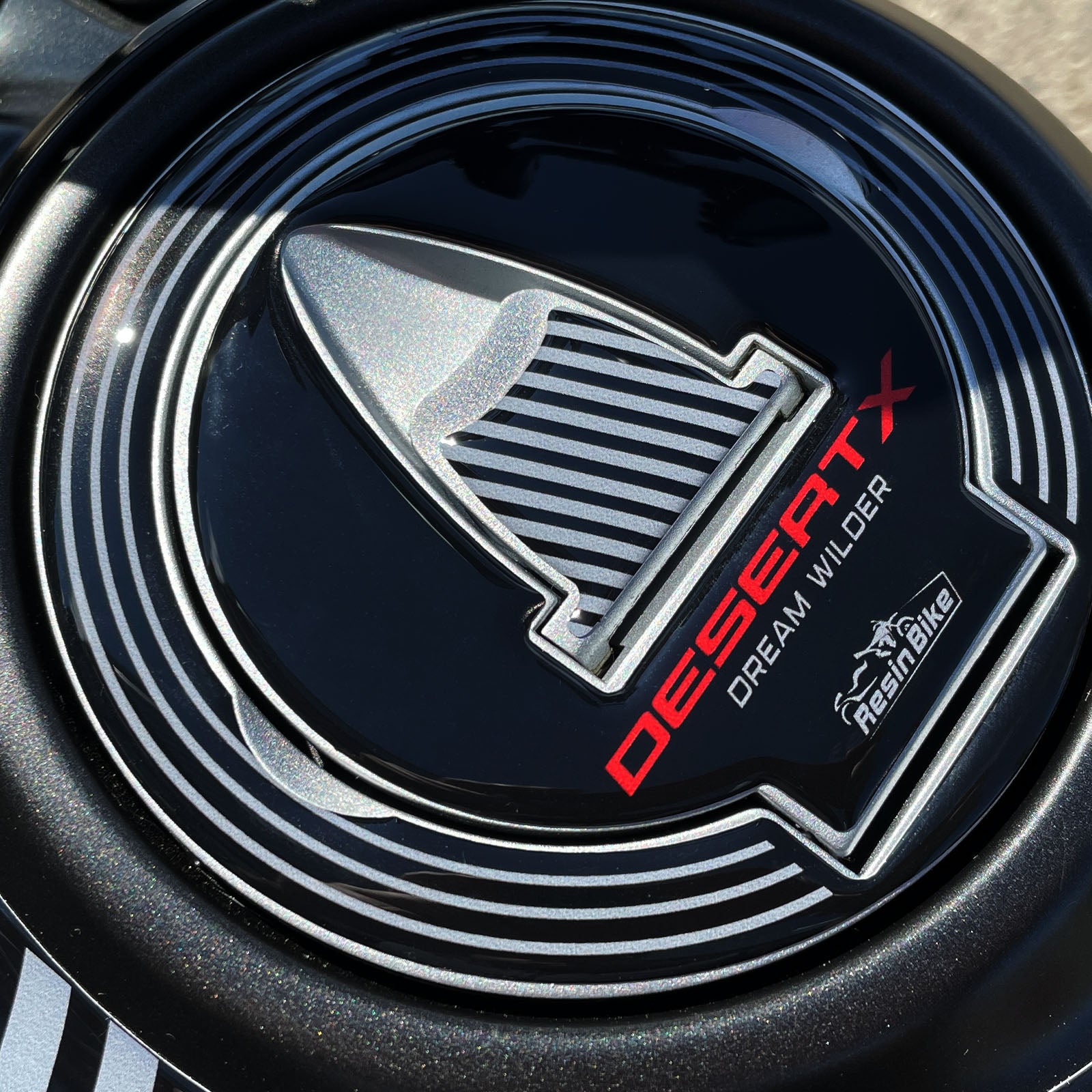 Resin Bike 3D Motorcycle Stickers - Fuel Cap | Ducati Desert X 2022>2026 -   Pyramid Motorcycle Accessories