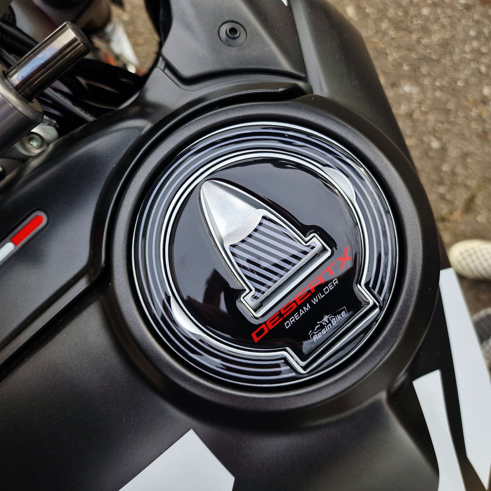 Resin Bike 3D Motorcycle Stickers - Fuel Cap | Ducati Desert X 2022>2026 -   Pyramid Motorcycle Accessories